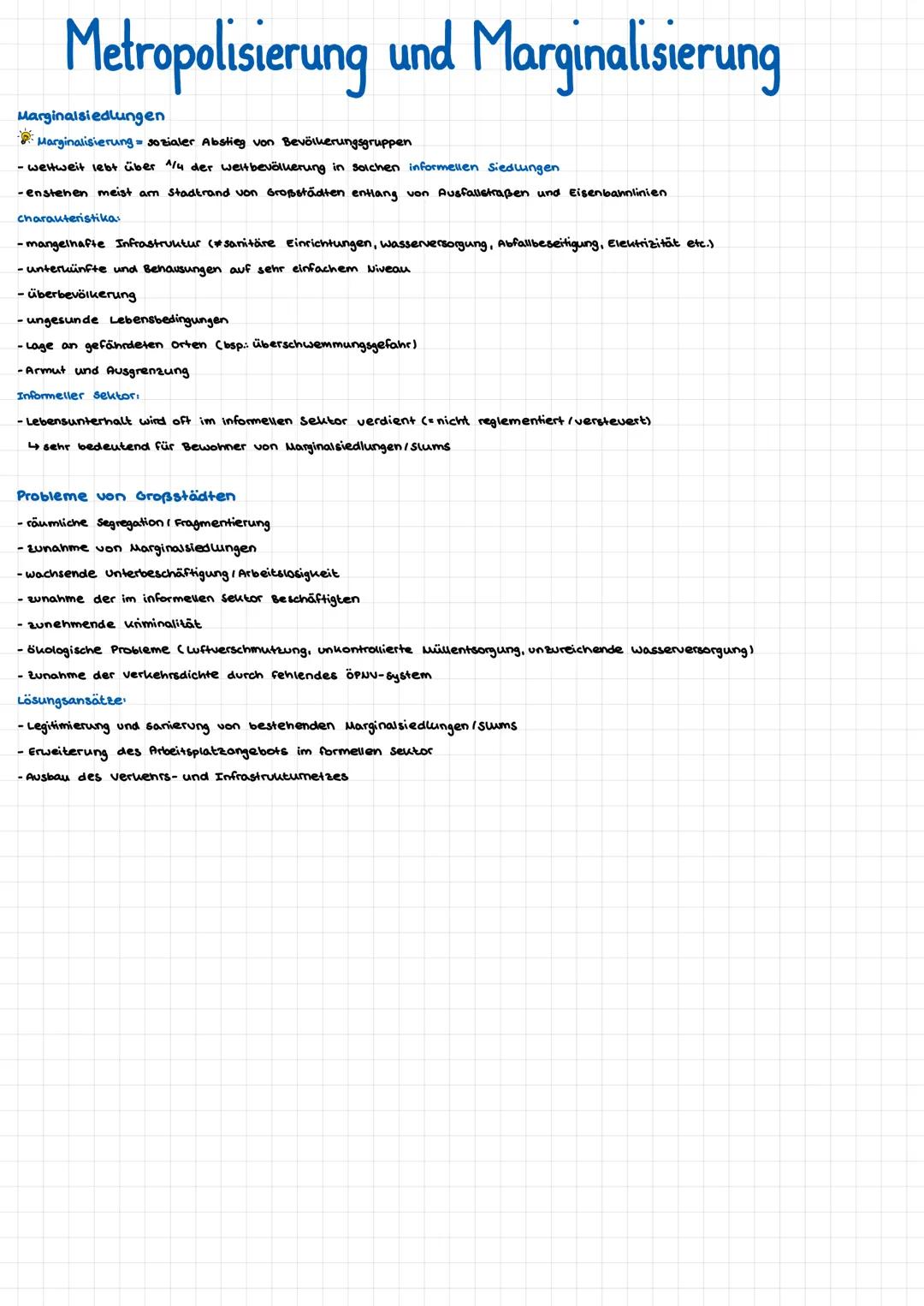 # Metropolisierung und Marginalisierung
Der weltweite verstädterungsprozess
Metropolisierung
Metropolisierung beschreibt den wachstum ein