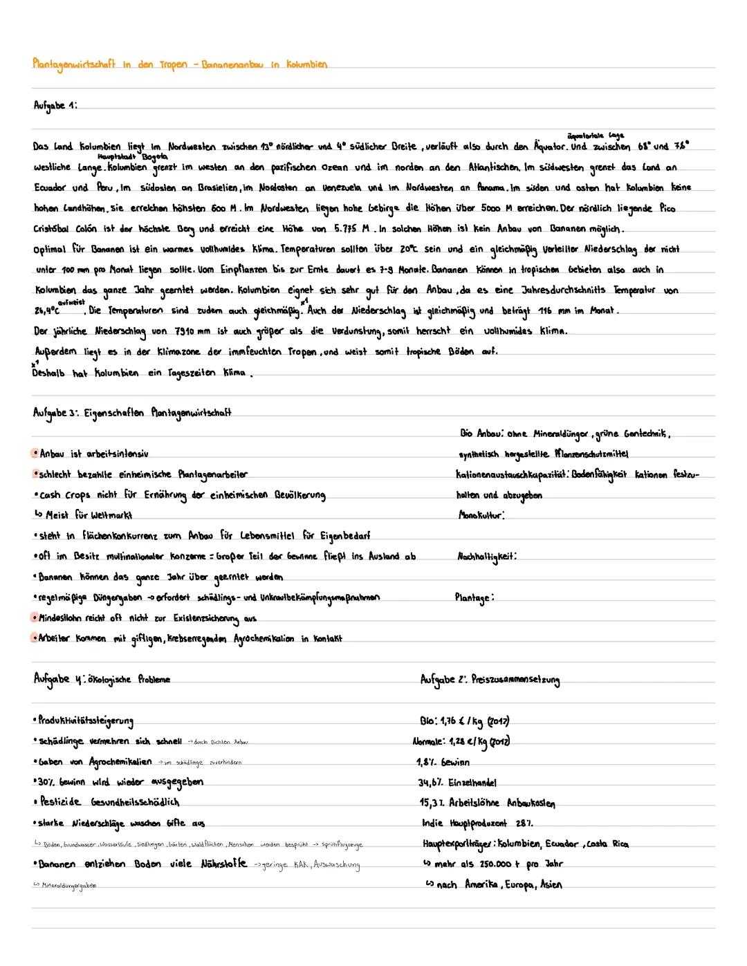 Plantagenwirtschaft in den Tropen- Bananenanbau in Kolumbien