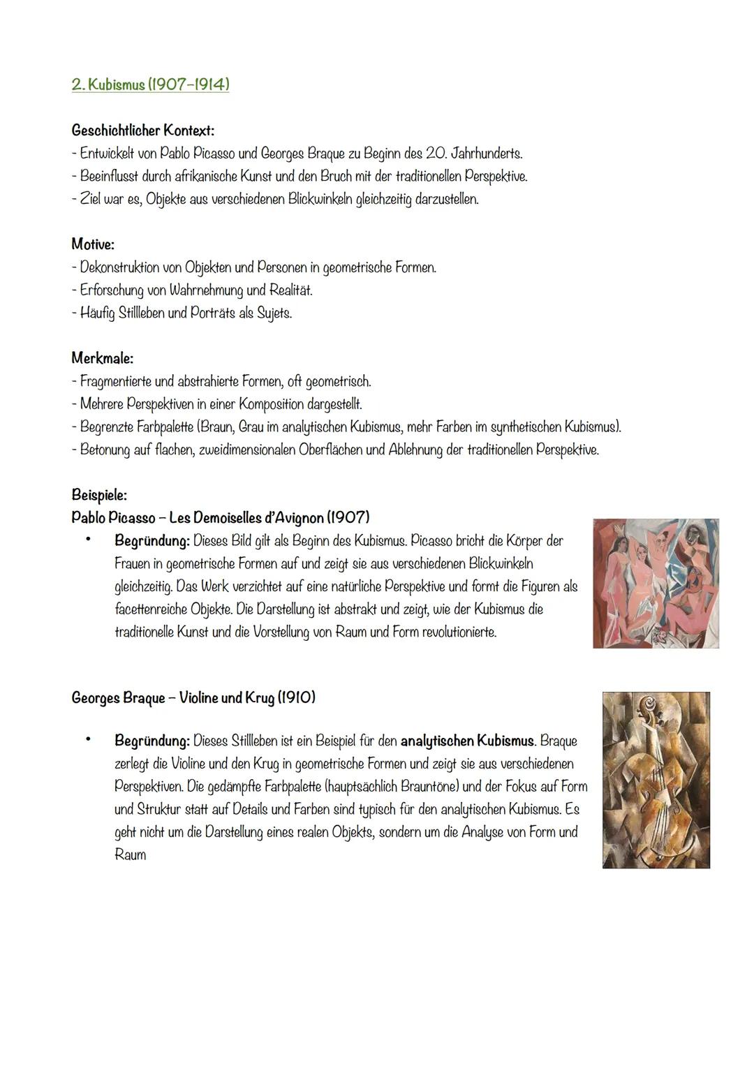 # Kunst Lernzettel
1. Expressionismus (1905-1920er)
Geschichtlicher Kontext:
- Entstand zu Beginn des 20. Jahrhunderts in Deutschland, vor