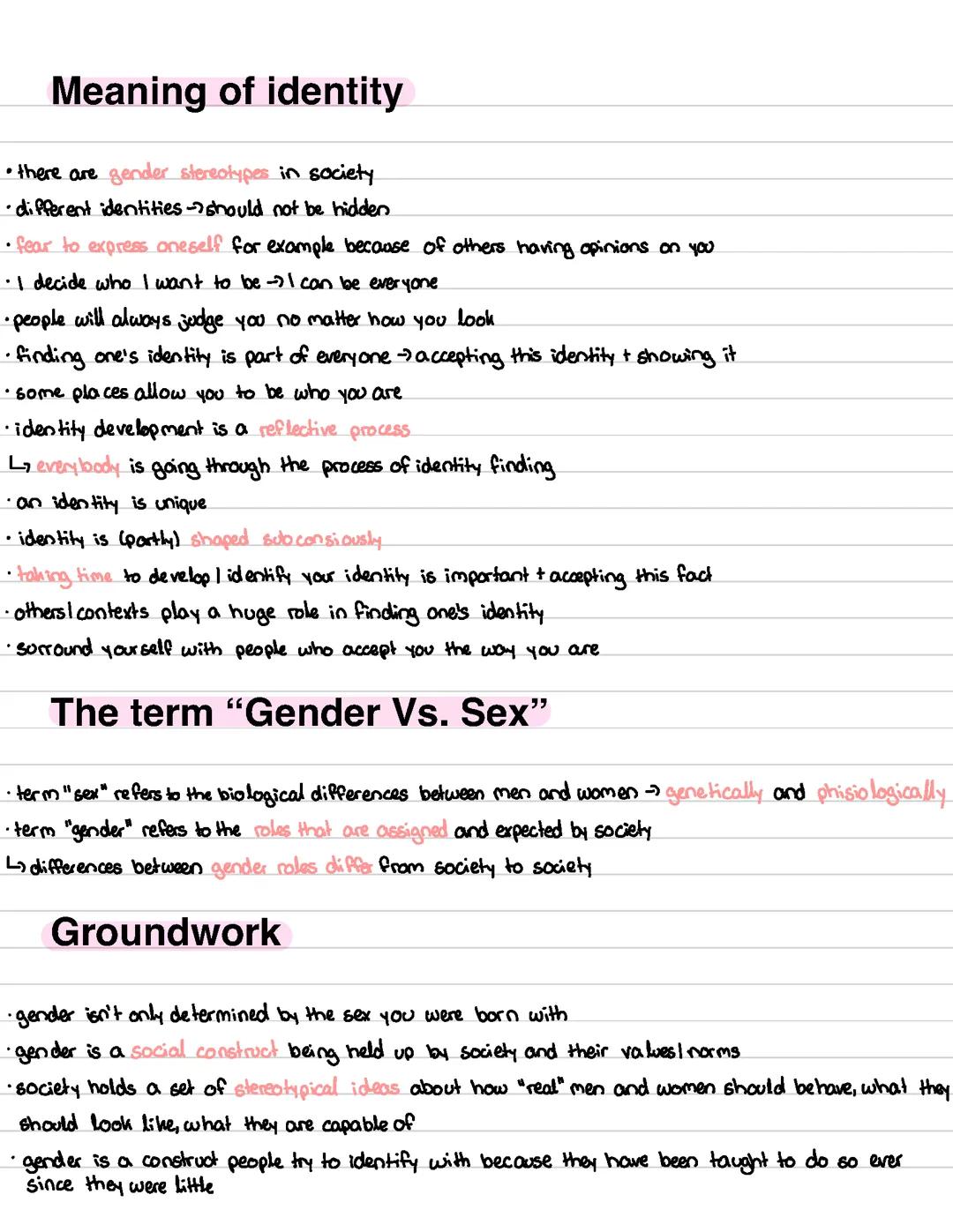Gender and identity im Englisch LK