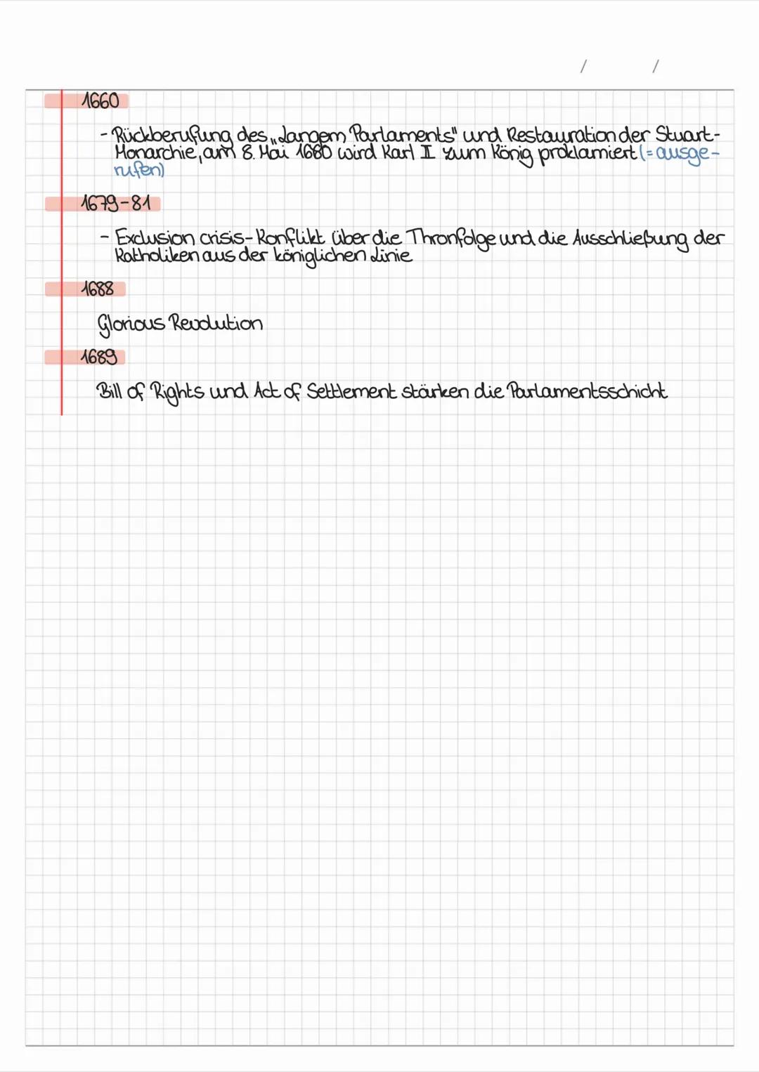 # Die Revolution Englands
1603
- Beginn der Herrschaft von König James I. von England
→Beginn der Spannung zwischen Krone und Parlament
16