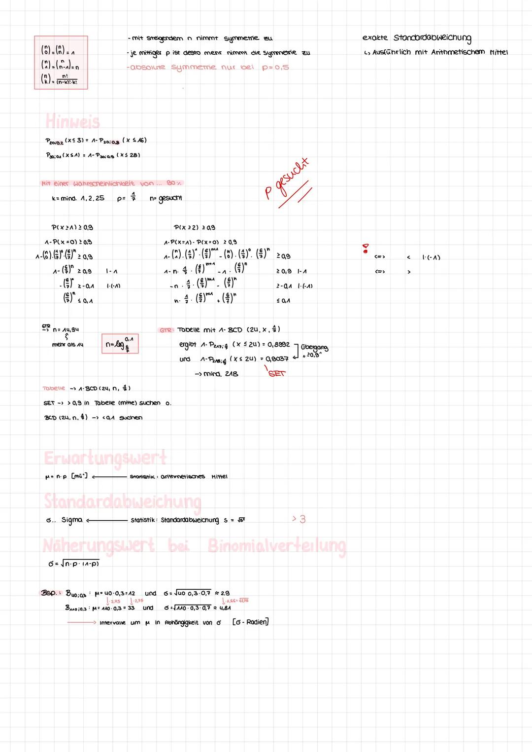0
Statistik
Erwartungswert von × M = x₁· P(x = x) + ×₂ · P(X = X₂) + ... + xn· P(X = Xn)
= der Mittelwert, wenn man ein Zufallsexperiment un