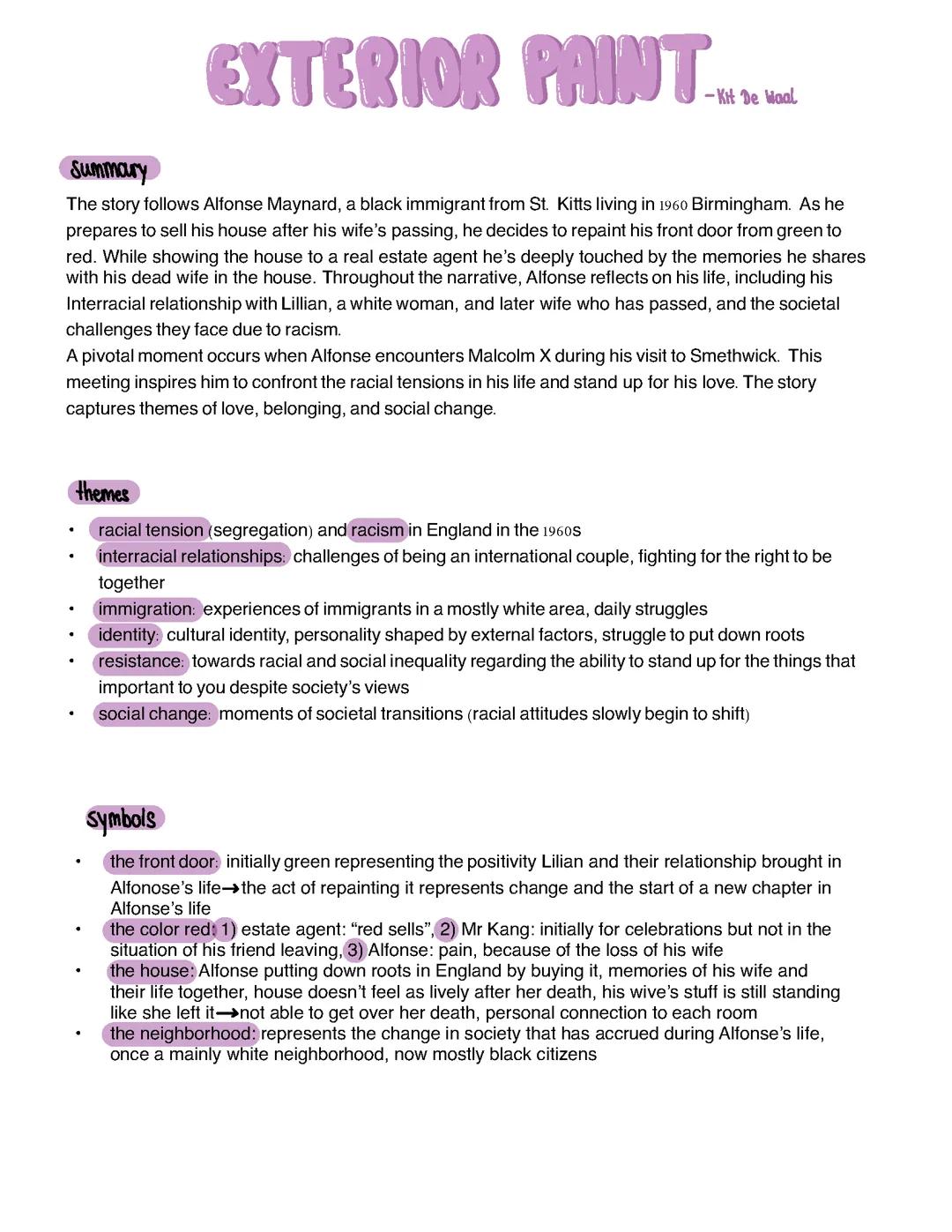 short story: Exterior paint - Kit de Waal