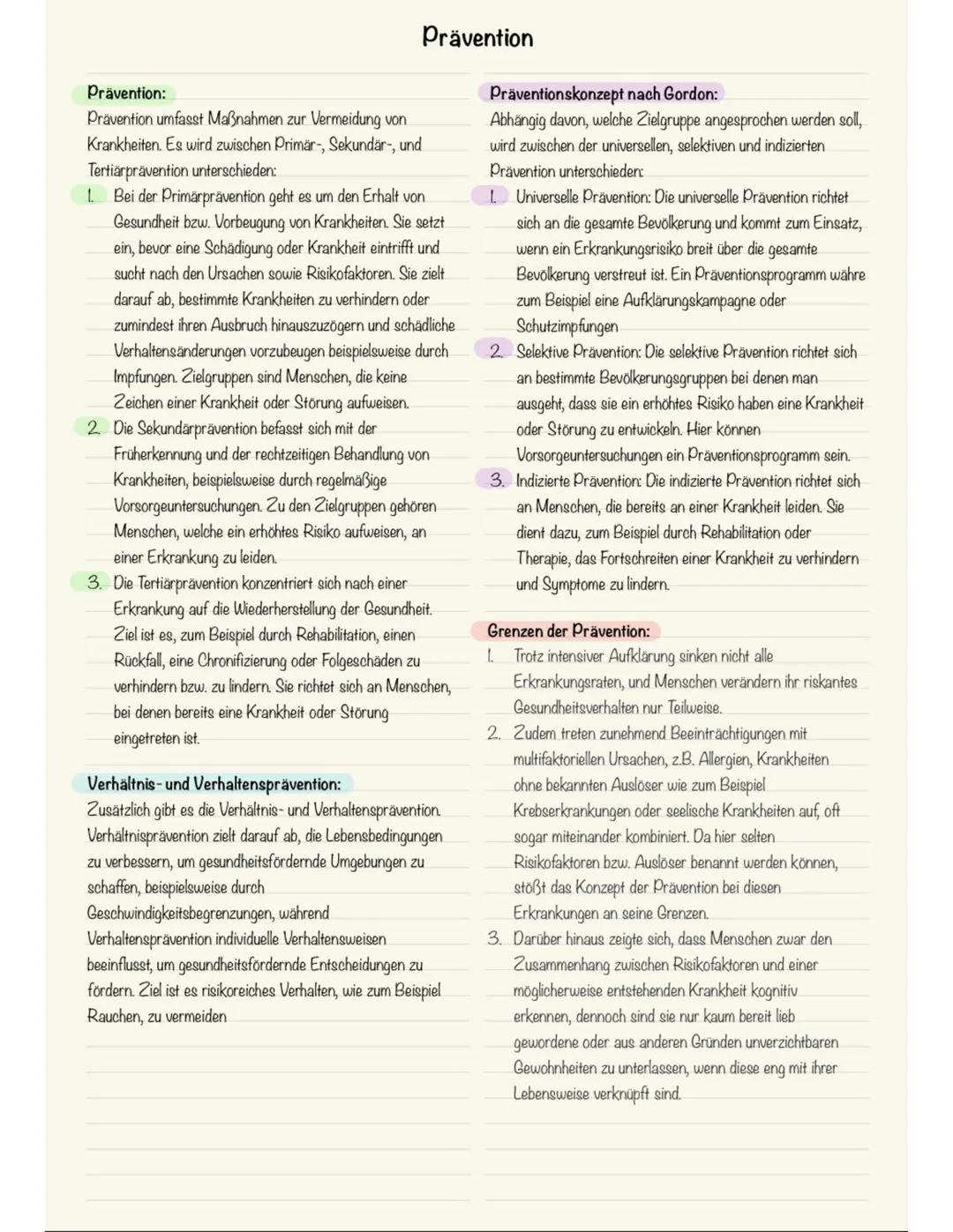Prävention und Gesundheitsförderung