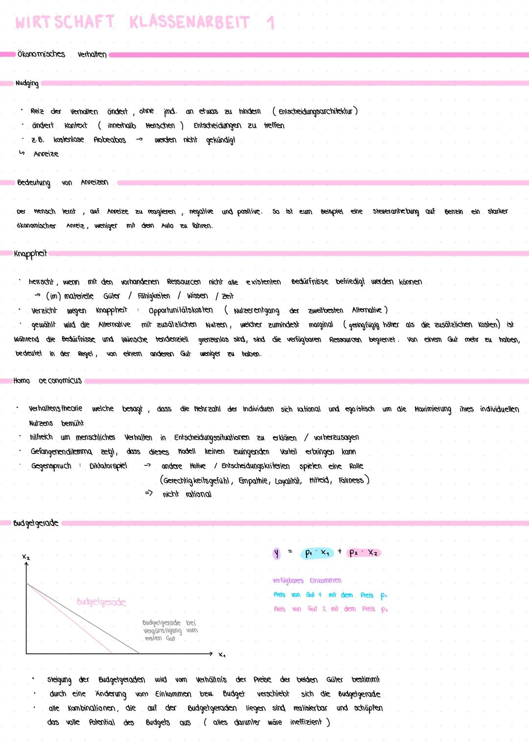 # WIRTSCHAFT KLASSENARBEIT 1
Ökonomisches verhalten
Nudging
* Reiz der Verhalten ändert, ohne jmd. an etwas zu hindern (Entscheidungsar