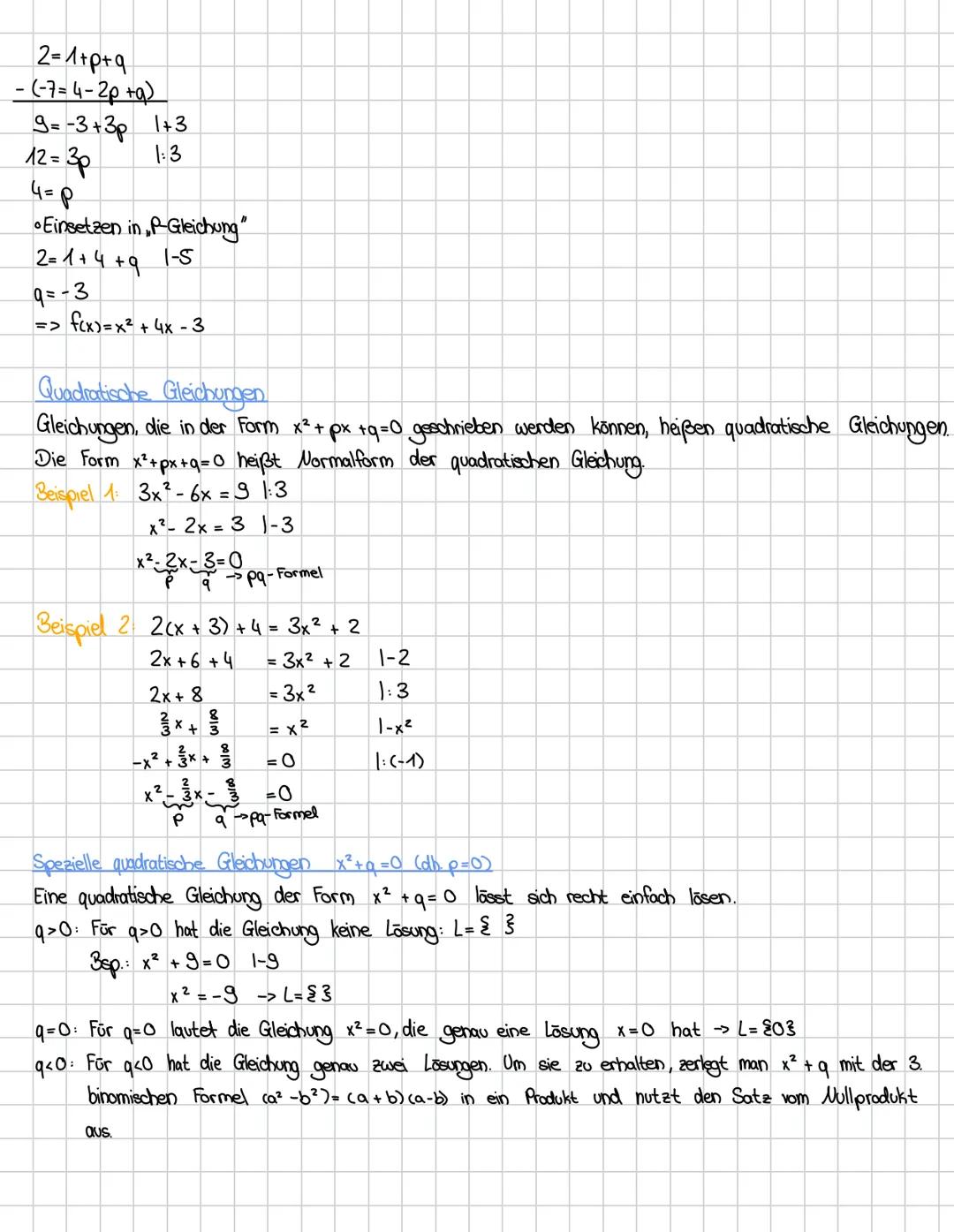QUADRATISCHE
FUNKTIONEN
Eine Funktion mit der Funktionsgleichung f(x) = ax² + bx + c, wobei a #0 ist, nennt man eine quadratische
Funktion.