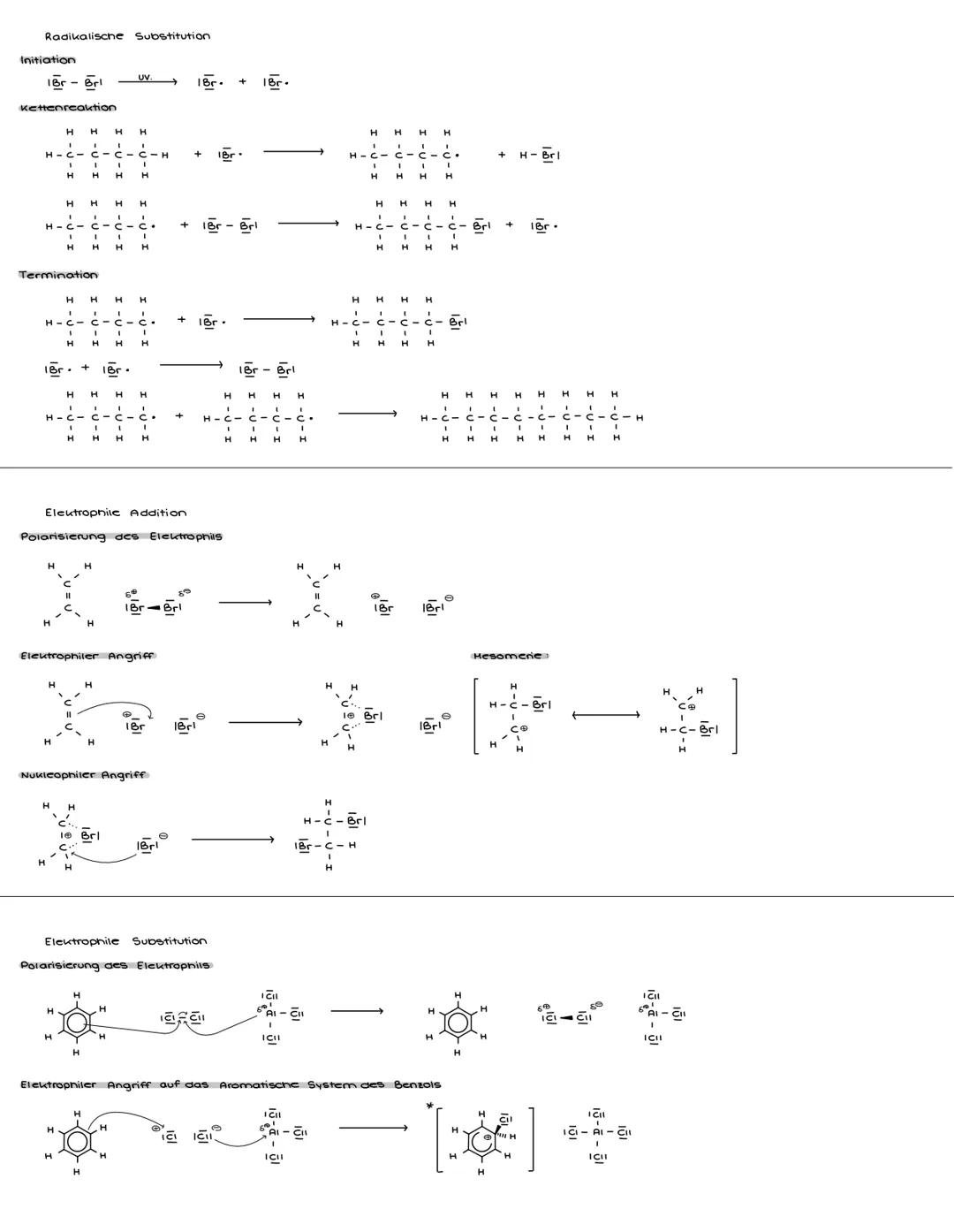 Radikalische Substitution
Initiation
Kettenreaktion
Termination
+
+
18г.
18.
Eleutrophile Addition
Polarisierung des Elektrophils