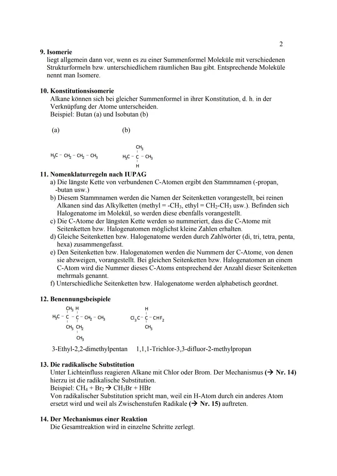 Grundwissen 10. Klasse NTG
1. Organische Chemie = Kohlenstoffchemie
Organische Verbindungen sind Kohlenstoffverbindungen.
Ausnahmen: CO, CO