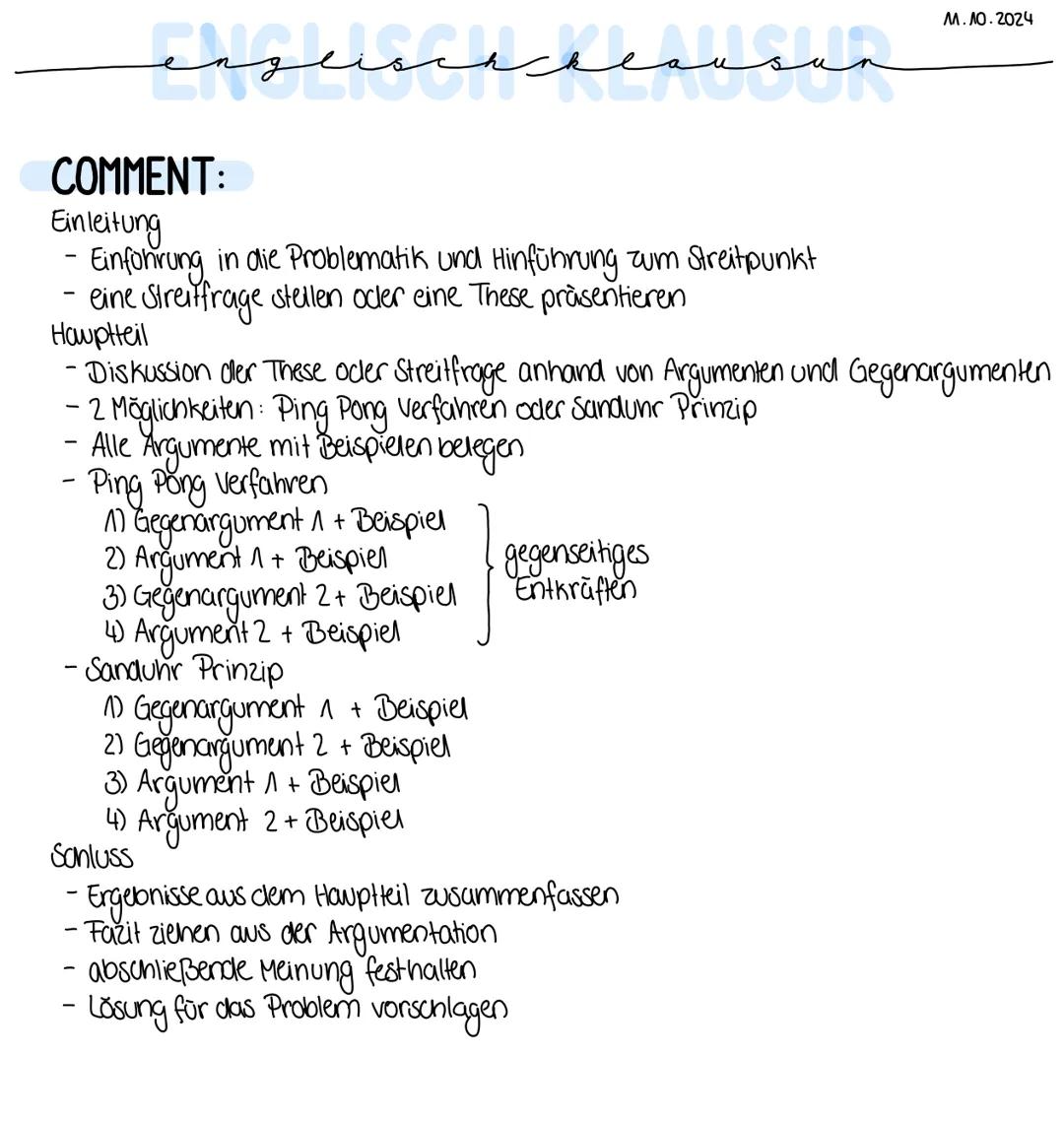 Comment Englisch Aufbau