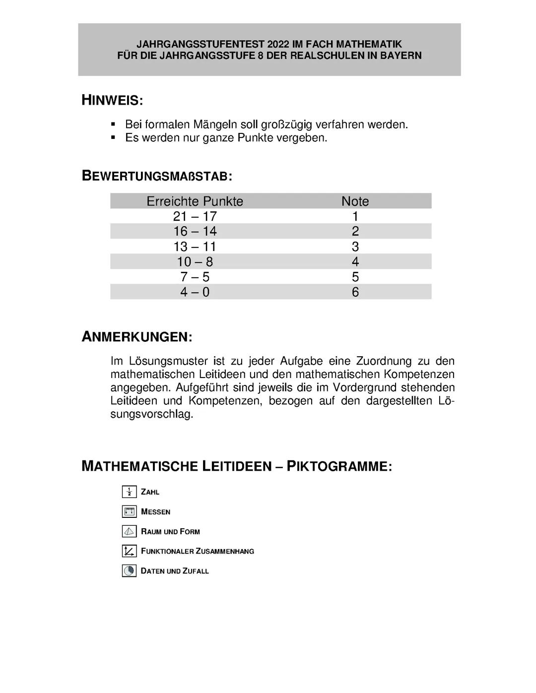Mathe jahrgangsstufentest