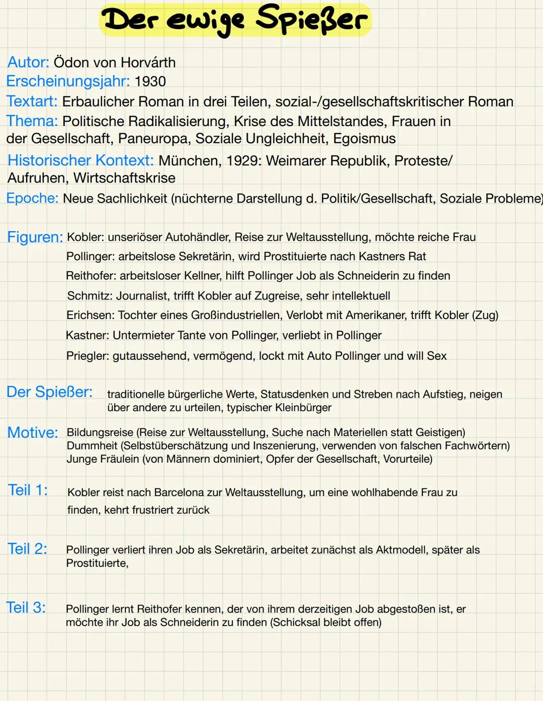 Der ewige Spießer
Autor: Ödon von Horvárth
Erscheinungsjahr: 1930
Textart: Erbaulicher Roman in drei Teilen, sozial-/gesellschaftskritischer