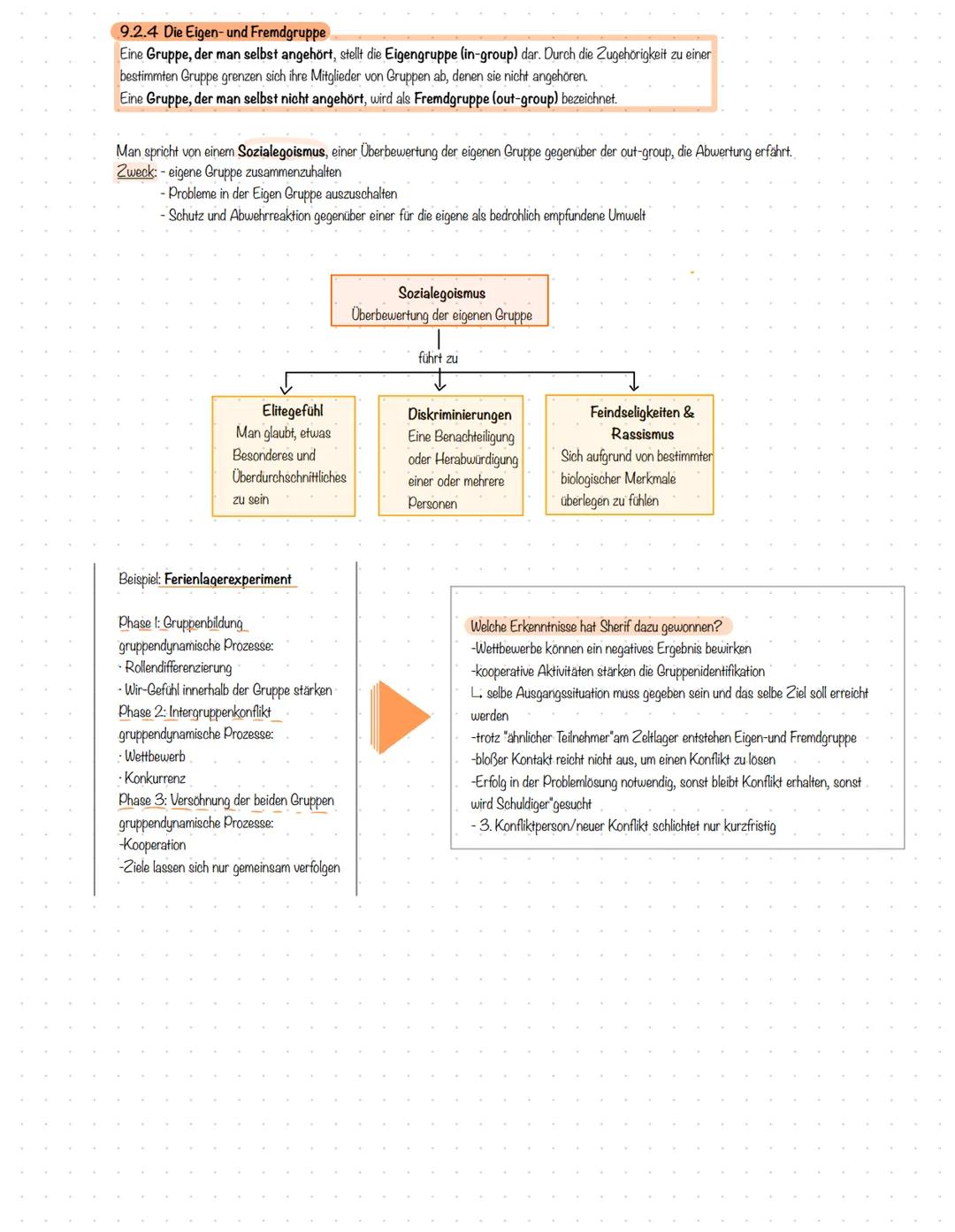 9.2.4 Die Eigen- und Fremdgruppe
Eine Gruppe, der man selbst angehört, stellt die Eigengruppe (in-group) dar. Durch die Zugehörigkeit zu ein