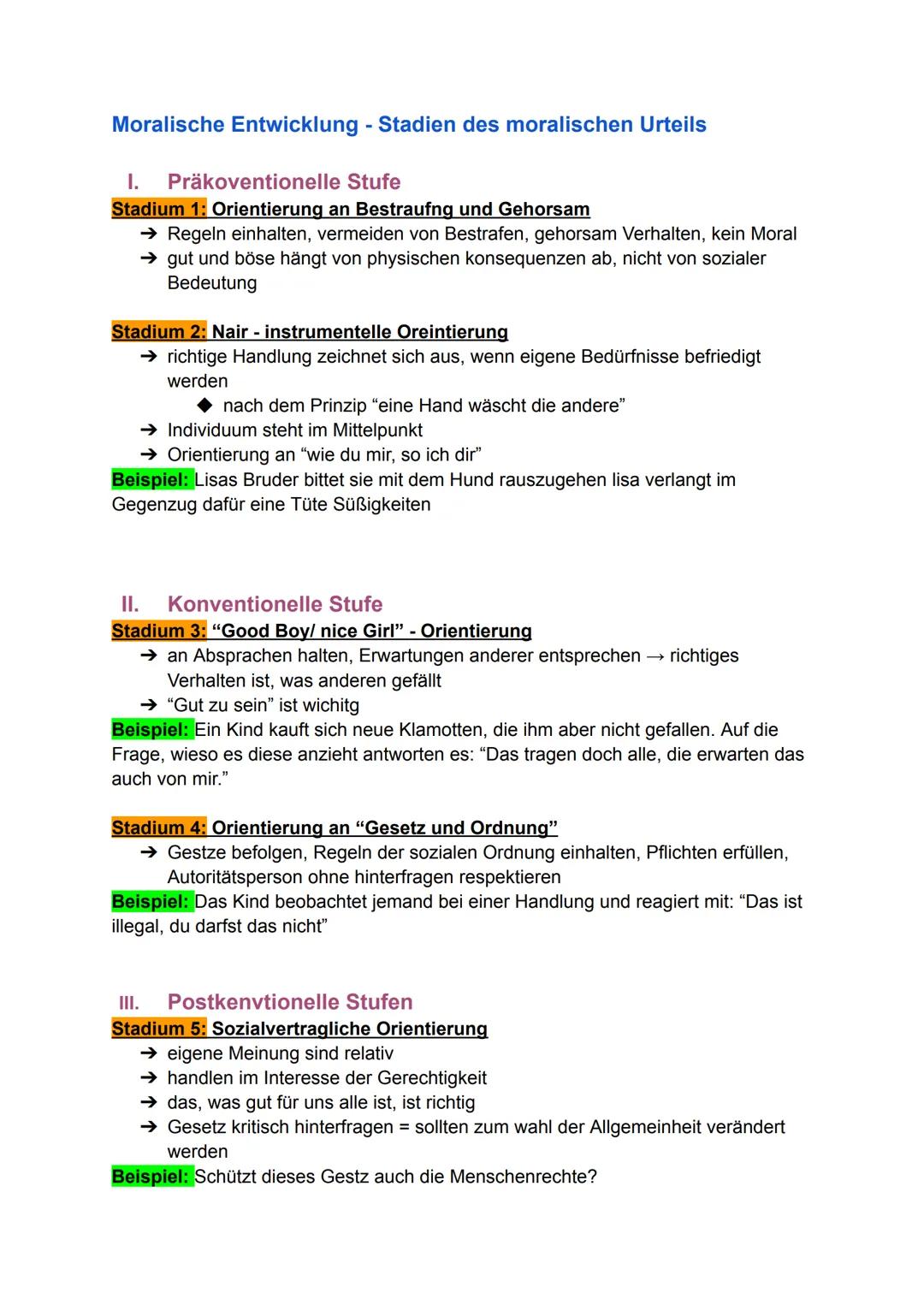 # Abitur Pürufung (mündlich) Pädagogik
Theorien
# Entwicklung, Sozialisation und Erziehung:
L. Kohlberg:
Werkübertragung:
Ich person üb