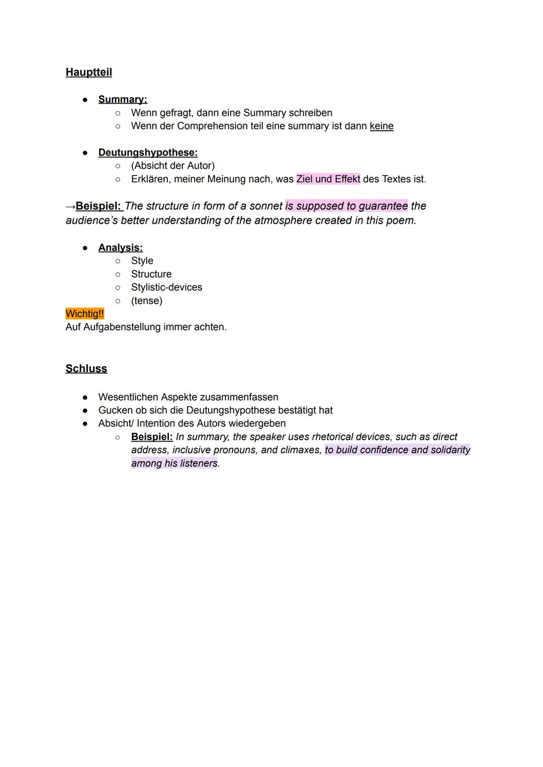 Discussion
Aufbau:
• Einleitung (introduction)
⚫ Hauptteil (body/main part)
•
Schluss/Fazit (conclusion)
Vorbereitung:
•
Gedanken machen übe