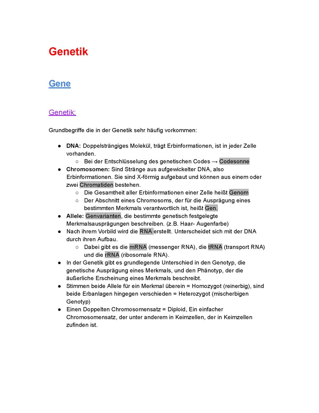 Genetik Bio LK (Abitur)