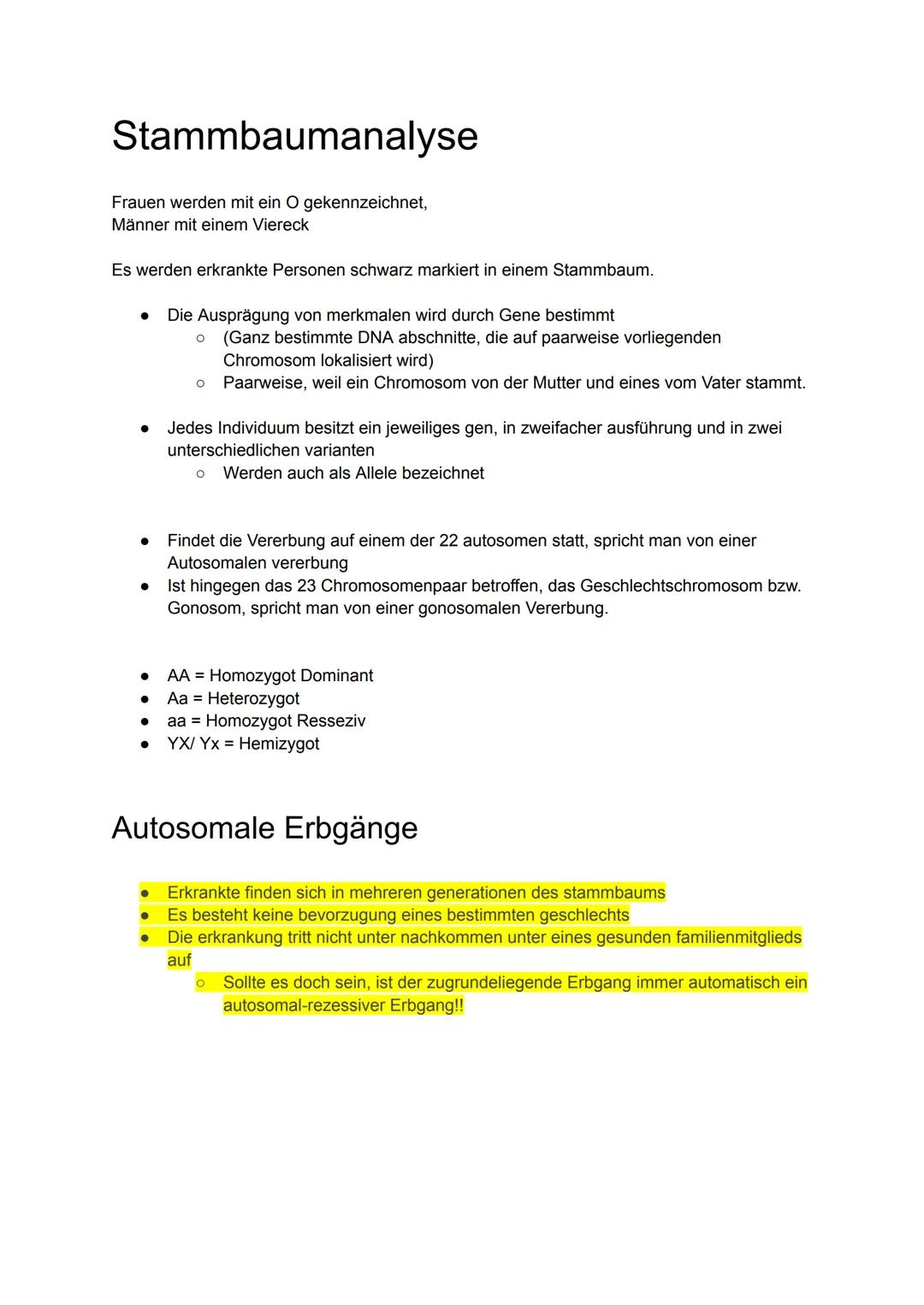 # Stammbaumanalyse
Frauen werden mit ein O gekennzeichnet,
Männer mit einem Viereck
Es werden erkrankte Personen schwarz markiert in einem