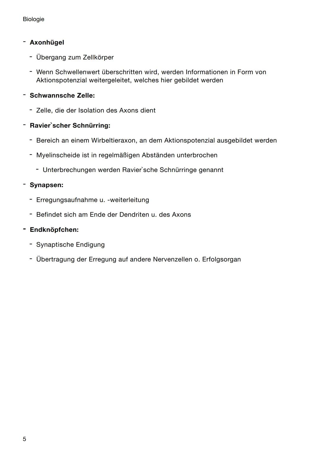 Biologie
Neurobiologie
elektrochemische Vorgänge in Nervenzellen
Ruhepotenzial, Erregungsbildung u. -fortleitung
Erregungsübertragung an Syn