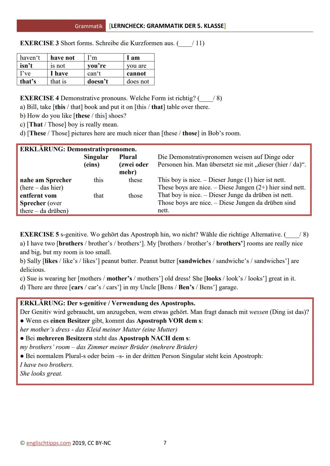 English lernen grammatik ✨️ – Seite 7