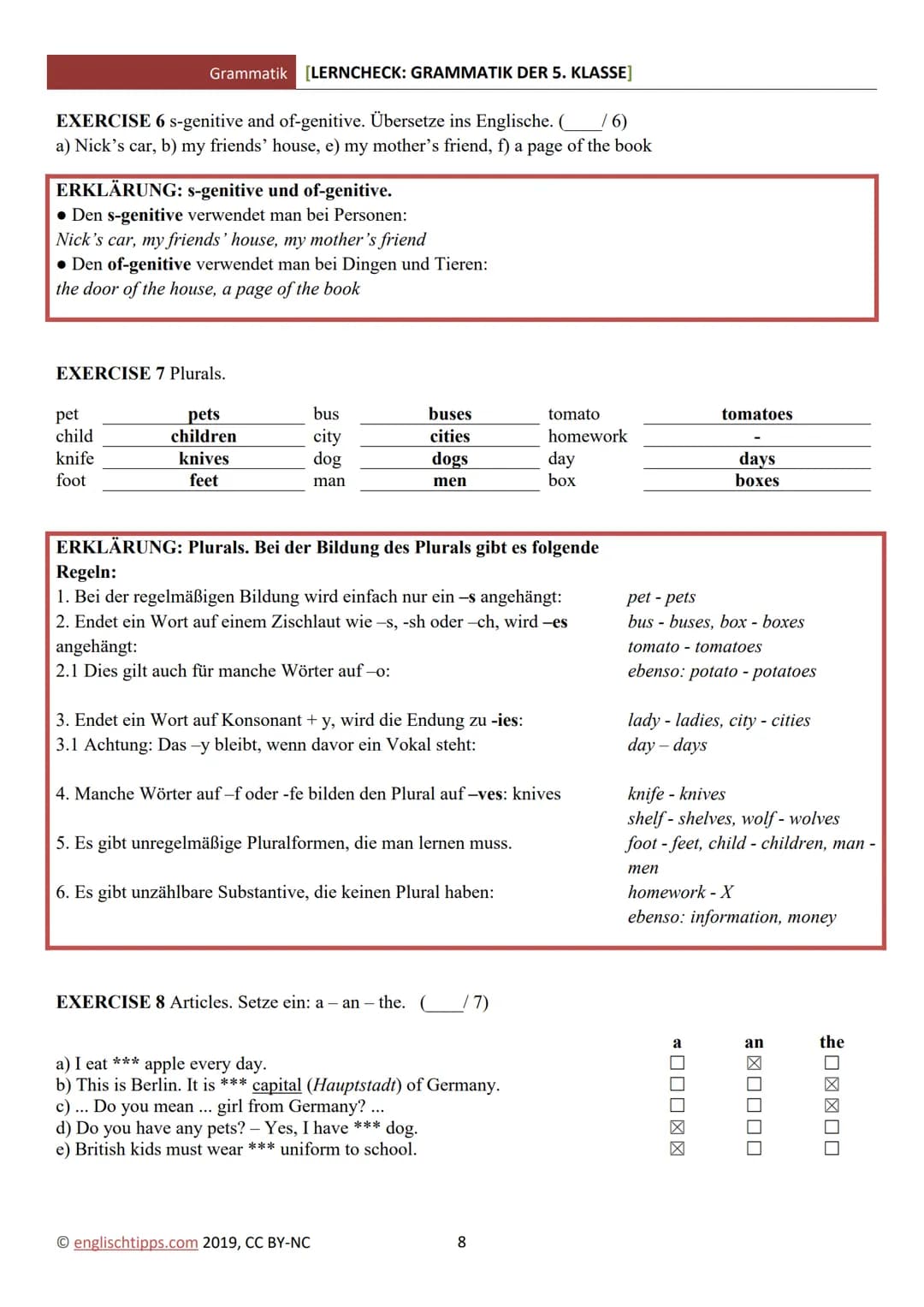 English lernen grammatik ✨️ – Seite 8
