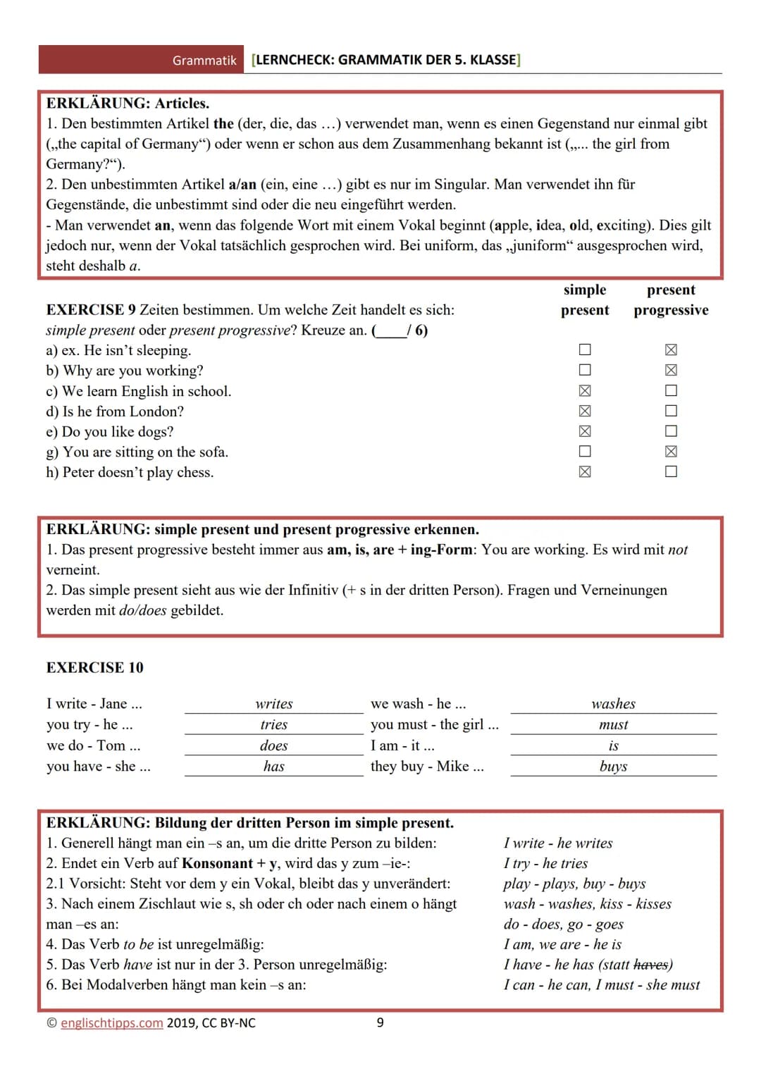 English lernen grammatik ✨️ – Seite 9
