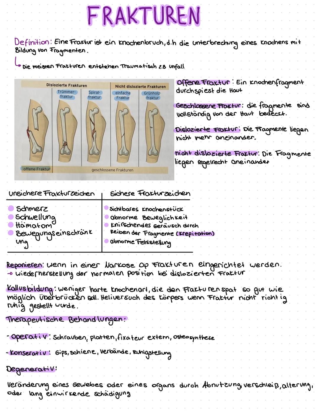 # FRAKTUREN
Definition: Eine Fraktur ist ein knochenbruch, d.h die unterbrechung eines Knochens mit
Bildung von Fragmenten.
ما
Die meiste