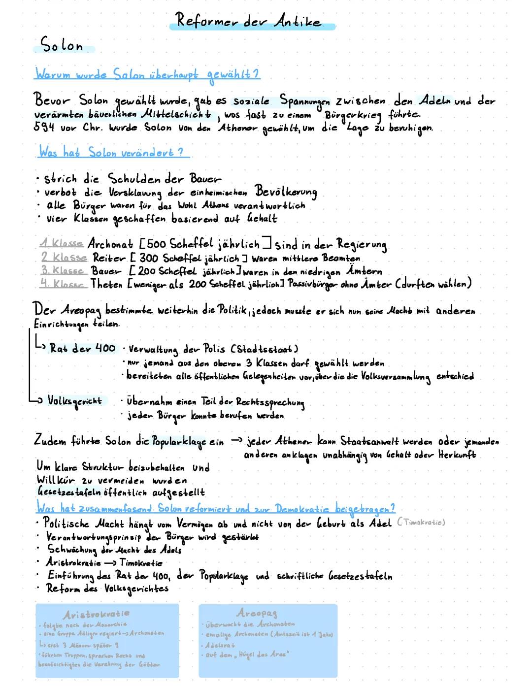 Demokratie Reformer des Antiken Griechenlands