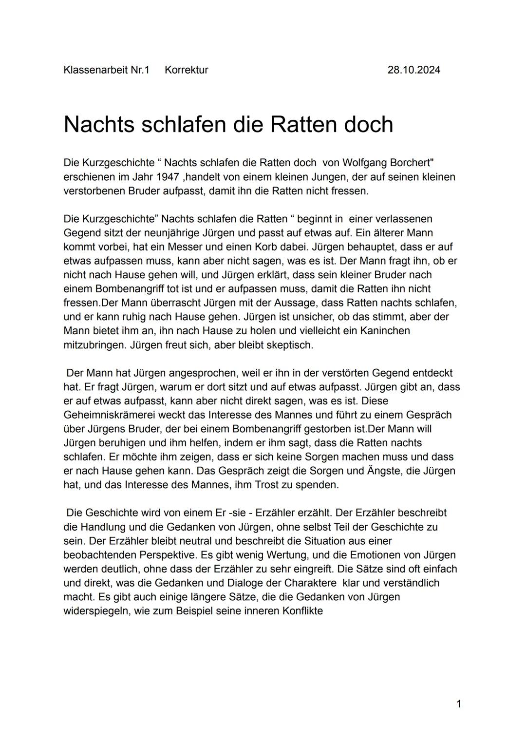 Kurzgeschichte Analyse