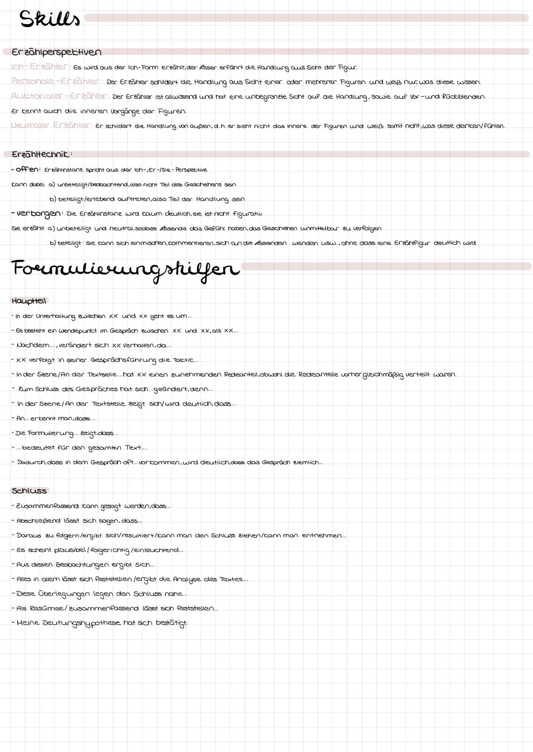 4 Aspekte
Gesprächssituation
-Anlass und Thema
- Einfluss äußerer Faktoren
Zeitdruck, Tageszeit, Zuhörer...
- Figuren und Beziehungen
Gesprä