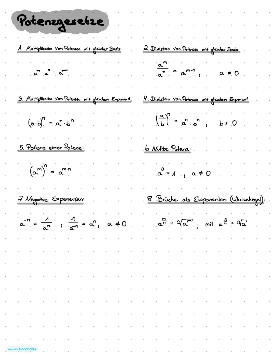 Potenzgesetze