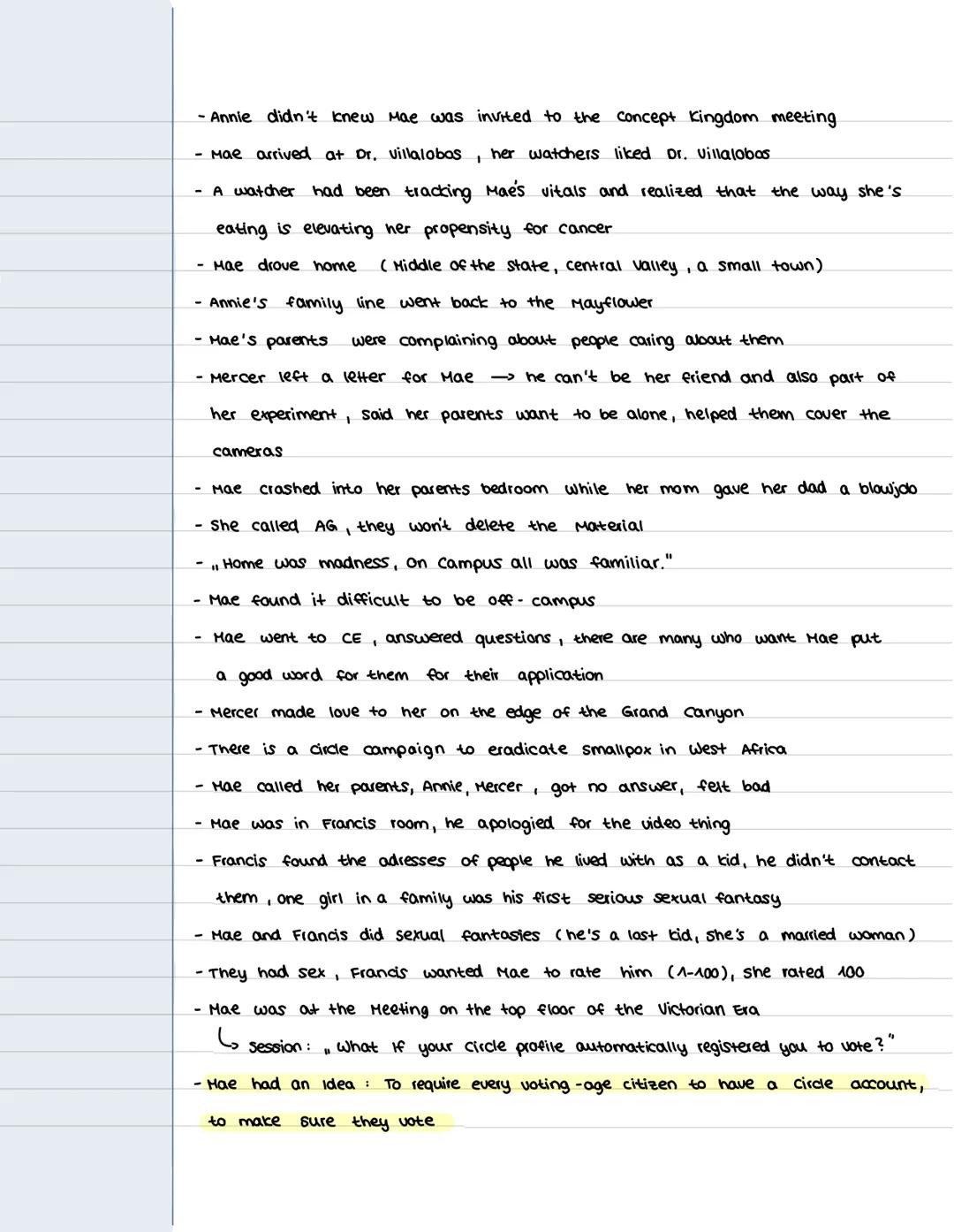 # reading journal
BOOK I
page 1-50:
-> Haebelline Renner Holland
- Hae Started her job at the circle, at CE (Customer Experience)
- The