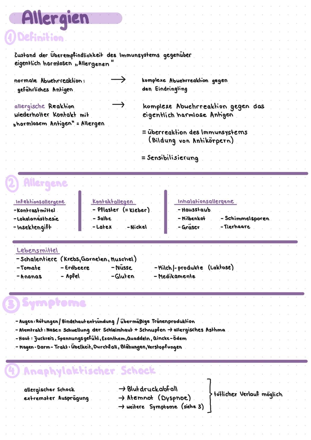 # Allergien
Definition.
Zustand der Überempfindlichkeit des Immunsystems gegenüber
eigentlich harmlosen „Allergenen"
normale Abwehrreakti