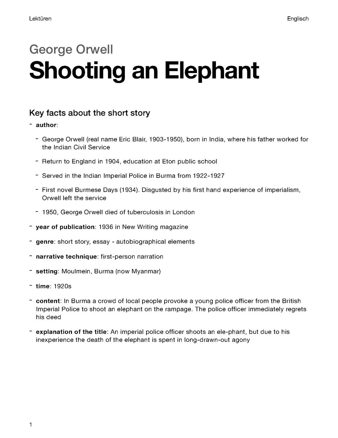 Shooting an elephant