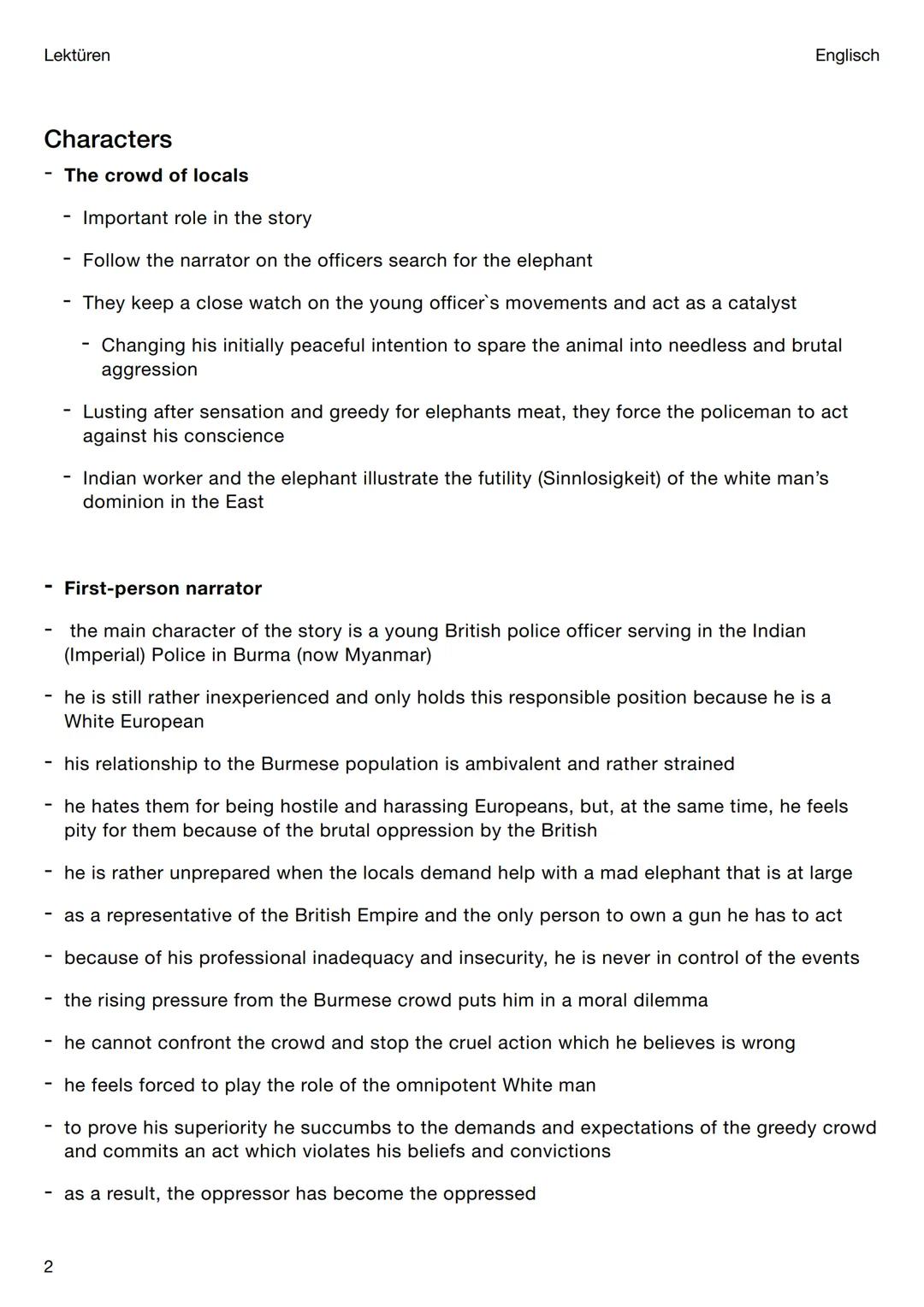 Lektüren
George Orwell
Shooting an Elephant
Englisch
Key facts about the short story
-
author:
George Orwell (real name Eric Blair, 1903-195