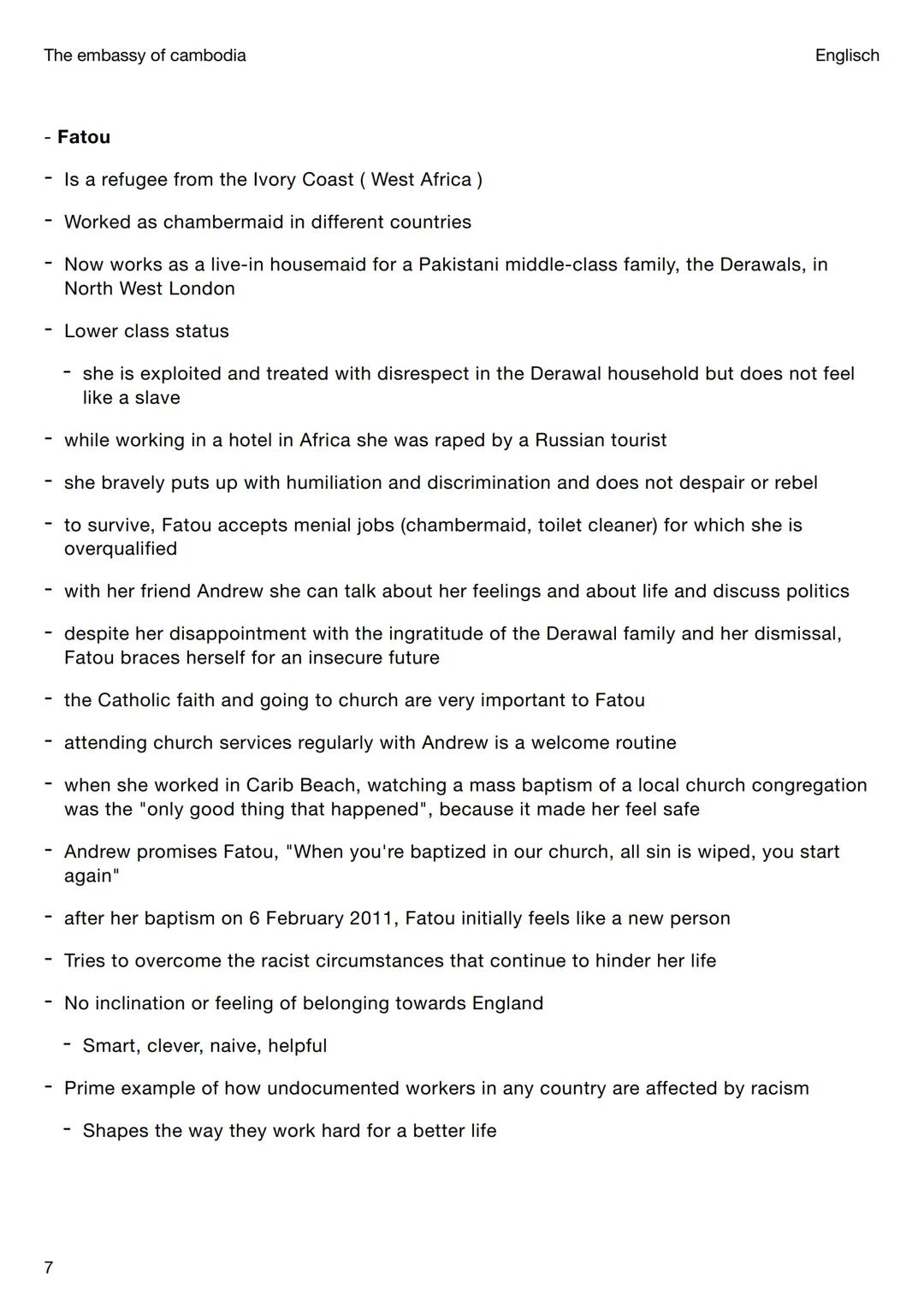 The embassy of cambodia
Lektüren
The Embassy of
Cambodia
Englisch
General information
setting: North London, district of Willesden
Issues de