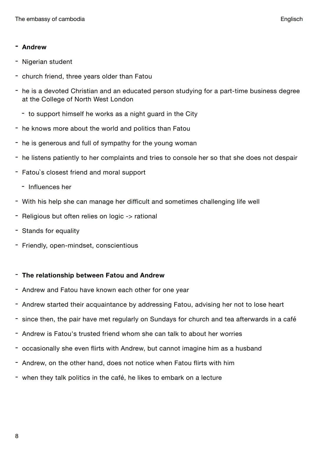 The embassy of cambodia
Lektüren
The Embassy of
Cambodia
Englisch
General information
setting: North London, district of Willesden
Issues de