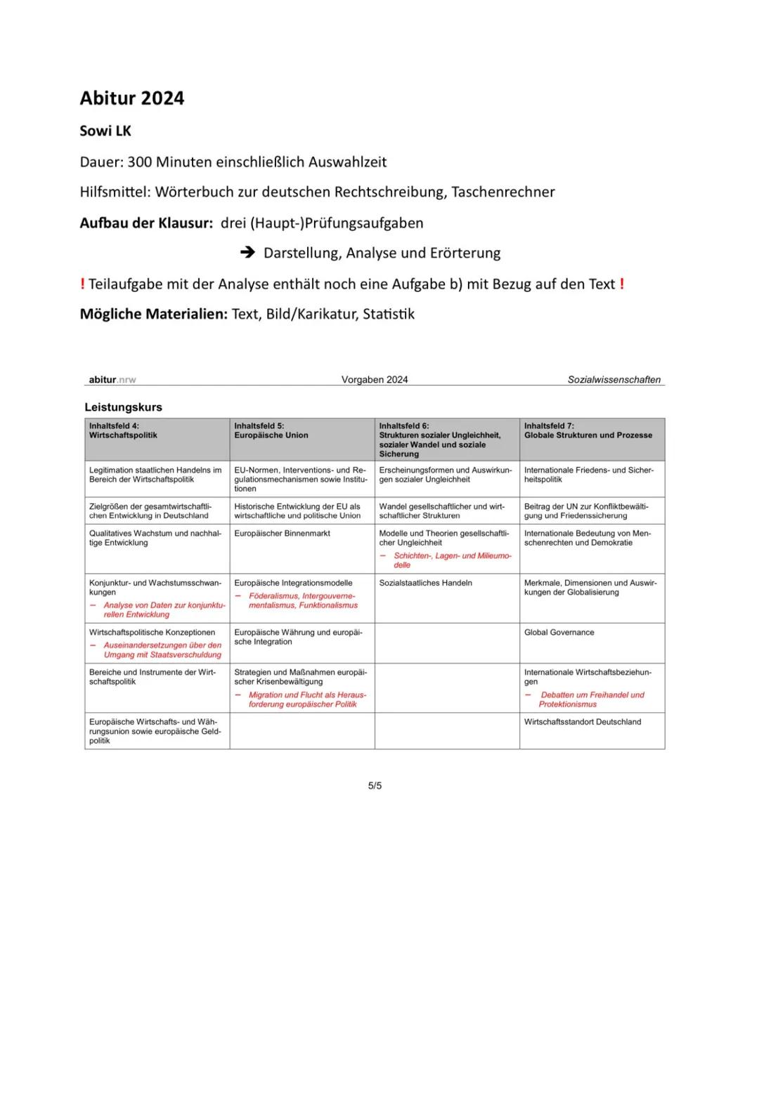 Abitur 2024
Sowi LK
Dauer: 300 Minuten einschließlich Auswahlzeit
Hilfsmittel: Wörterbuch zur deutschen Rechtschreibung, Taschenrechner
Auf