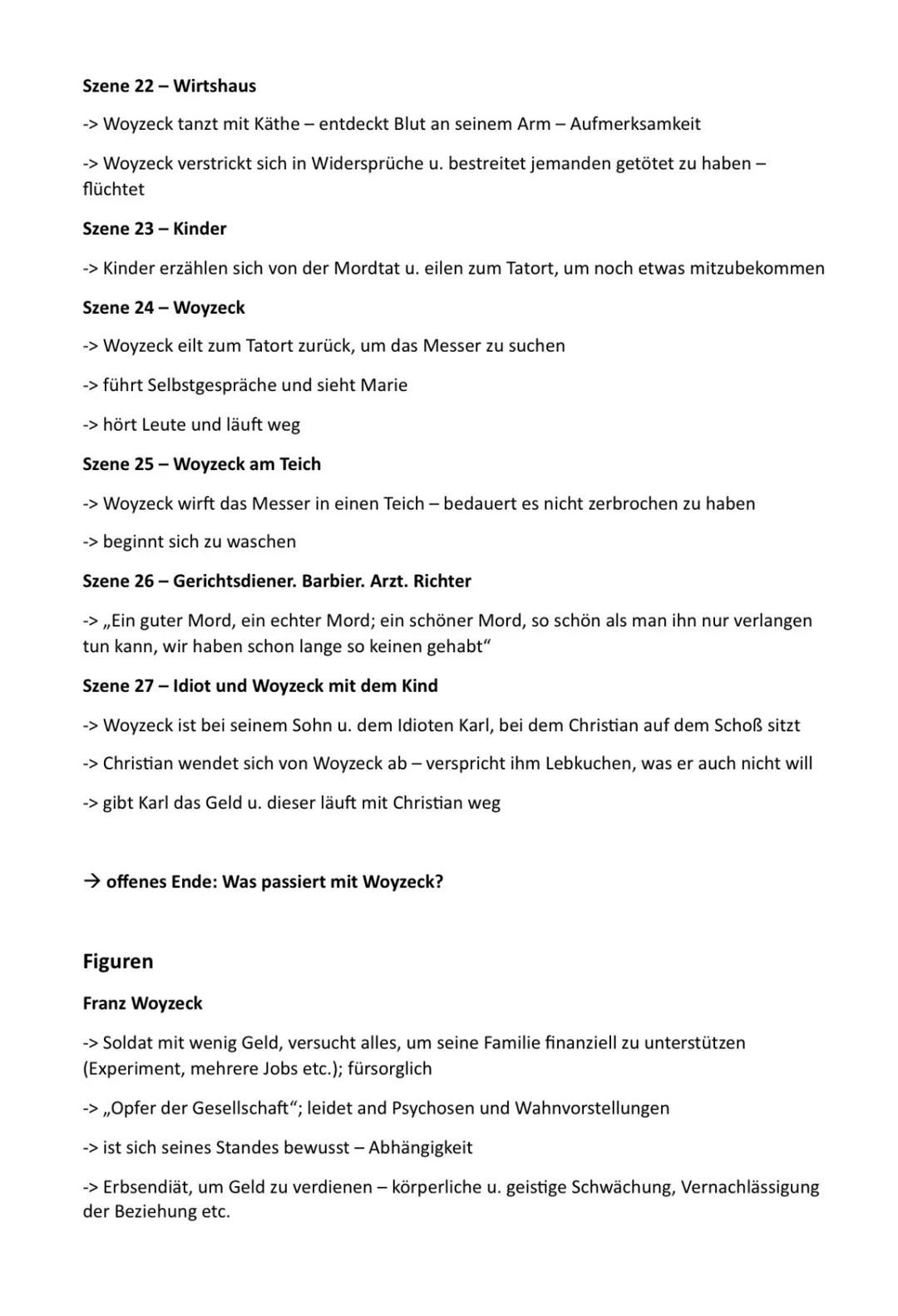 # Woyzeck
- Georg Büchner, 1813-1837 (im Exil)
- Gattung: offenes Drama/ Dramenfragment
- Hauptthema: Schicksal des einfachen Soldaten F