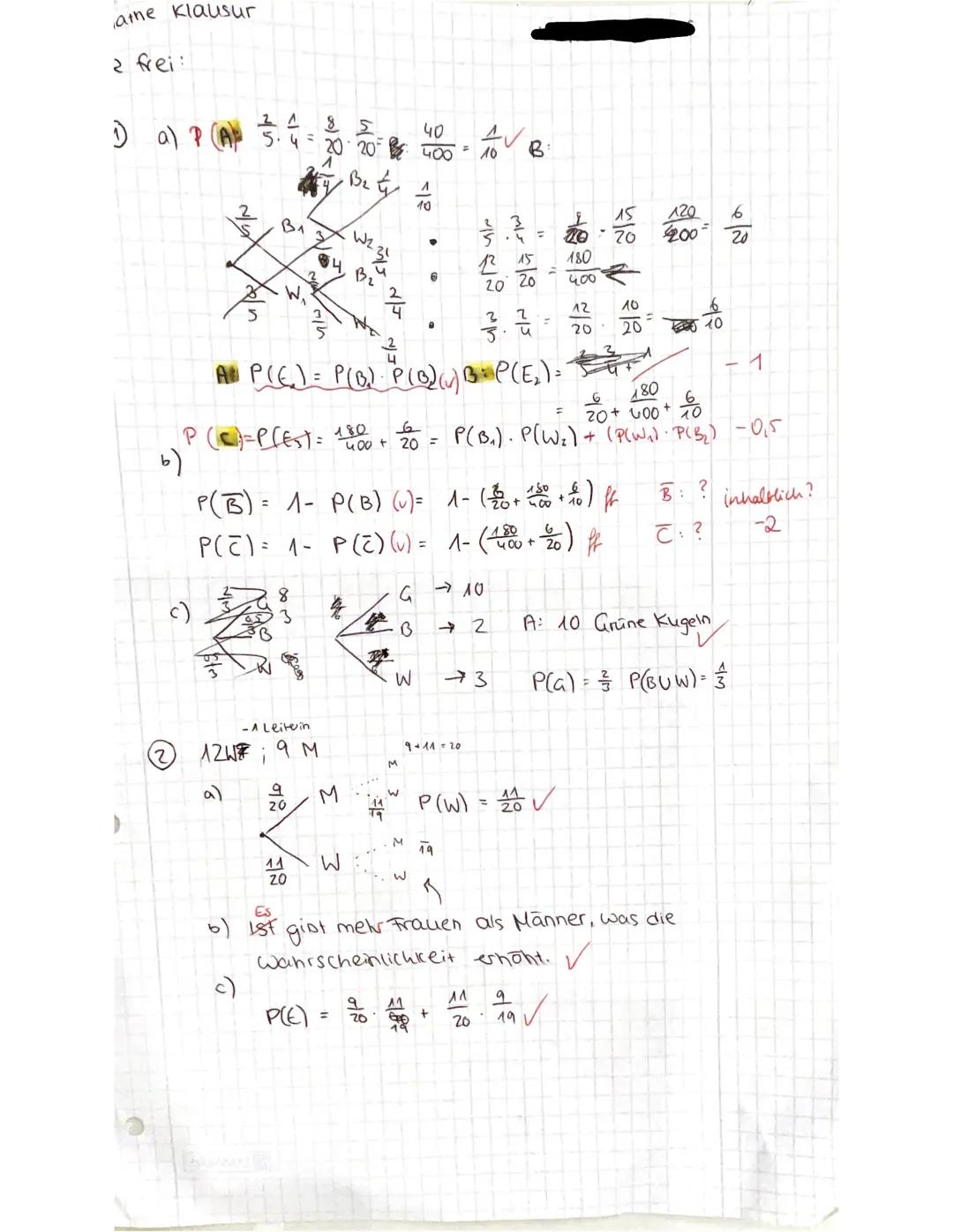 vanessa wolf
13555.
Wolf
Q3
Vor- und Nachname:,
KA Nr.1: Berechnen von Wahrscheinlichkeiten
1.KURSARBEIT
Berechnen von Wahrscheinlichkeiten