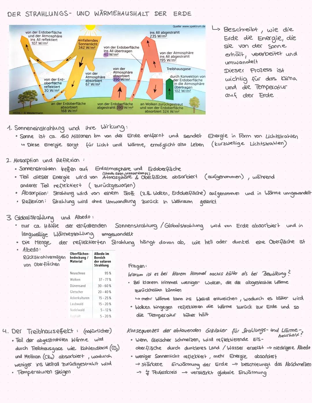 1. Geografie Klausur
Sphären der Erde
Struktur der Atmosphäre
Strahlungs- und Wärmehaushalt der Erde
Beleuchtungszonen der Erde
Grundlagen d
