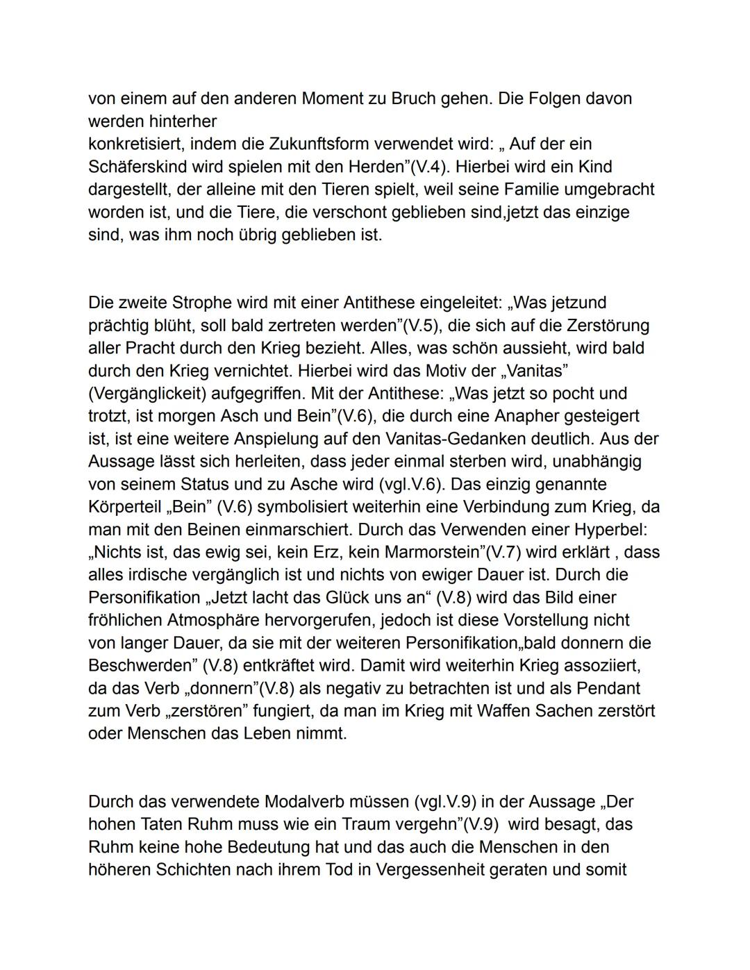 Das Gedicht „Es ist alles eitel" von Andreas Gryphius stellt dar, dass jeder
einmal stirbt und dem Jenseits entgegenläuft.
Das Gedicht ist i