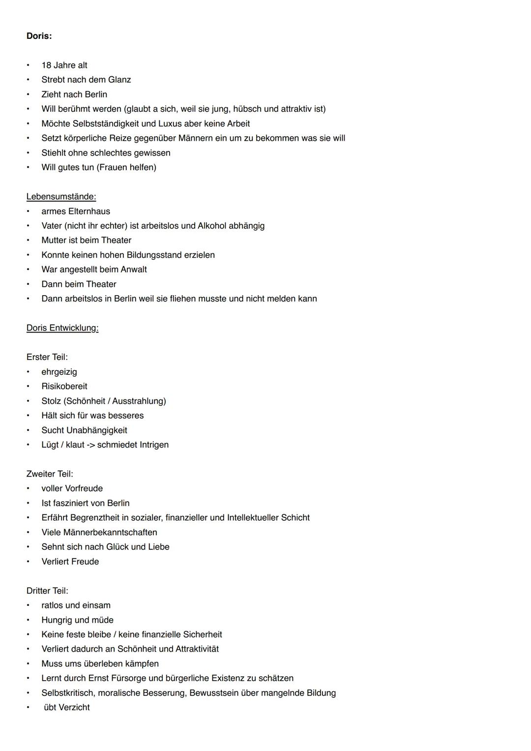 Das Kunstseidene Mädchen:
Inhaltliche Zusammenfassung:
ERSTER TEIL (Ende des Sommers und die mittlere Stadt):
spielt in 1931/1932,
Hauptfigu