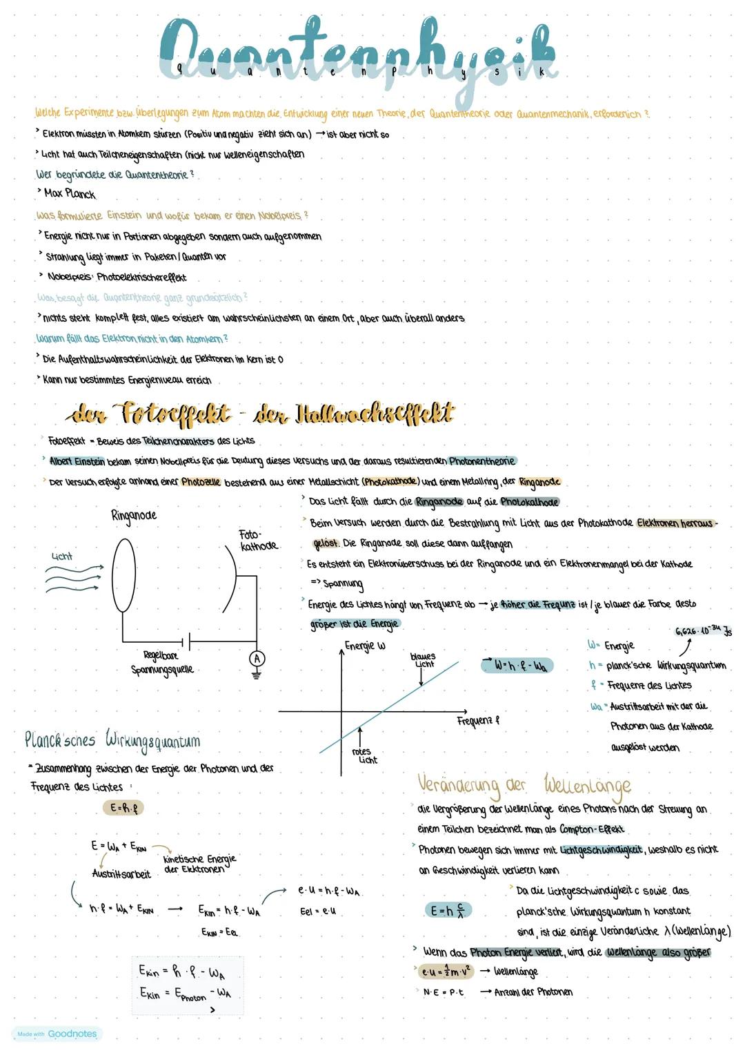 Quanteaphysik
Welche Experimente bzw. Überlegungen zum Atom machten die, Entwicklung einer neuen Theorie, der Quantentheorie oder Quantenmec