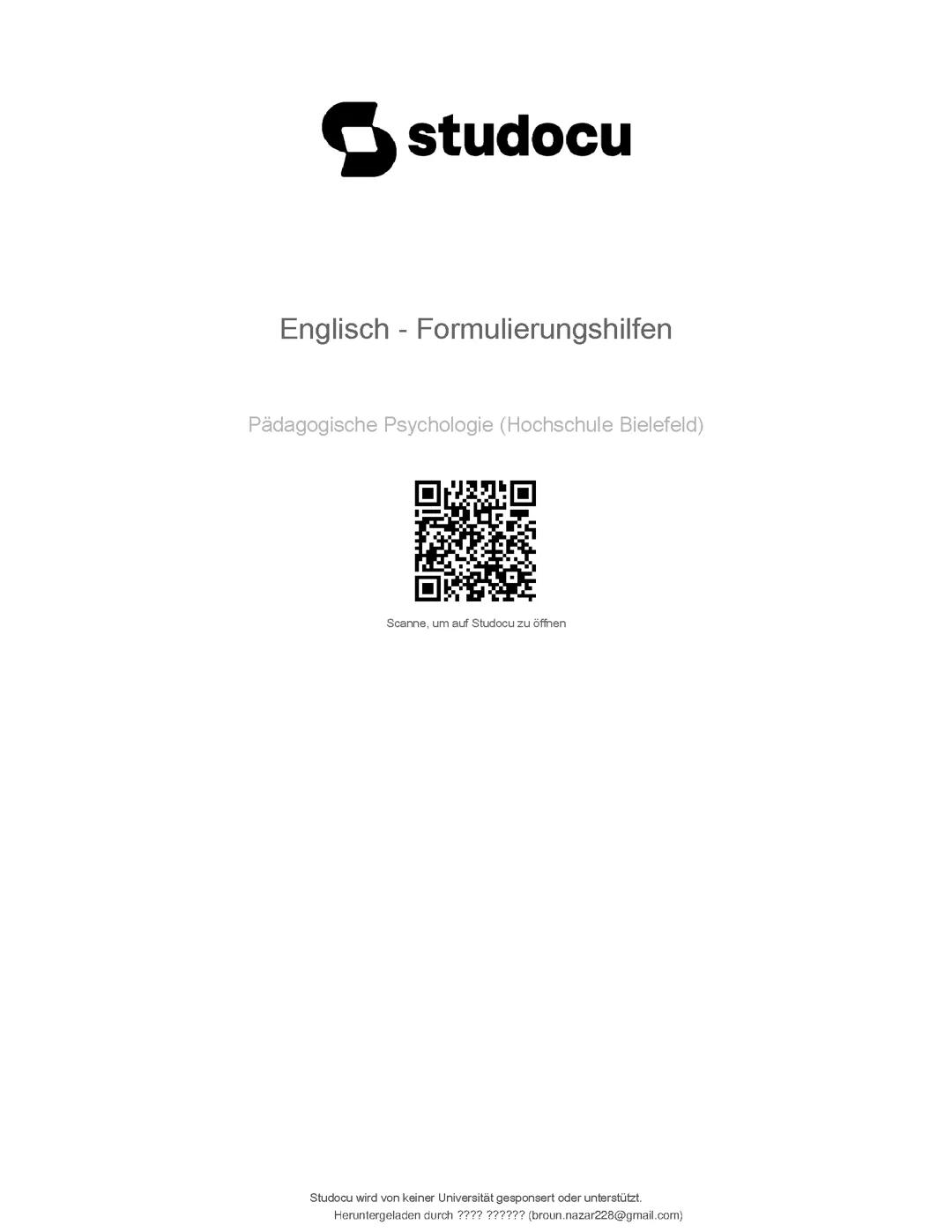 Englisch Formulierungen