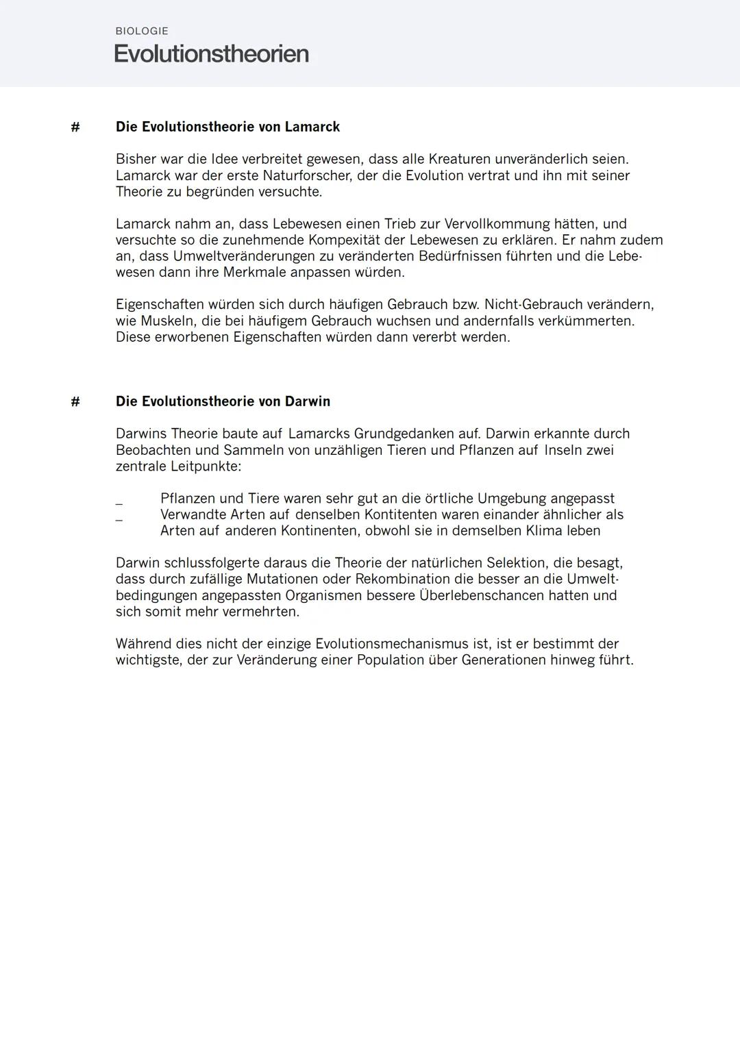 # Biologie
# Evolution
saliorel Zusammenfassungen
Semesterprüfung
Freitag, 17. Juni 2016
- Evolutionstheorien Lamarck/Darwin
- Evolution