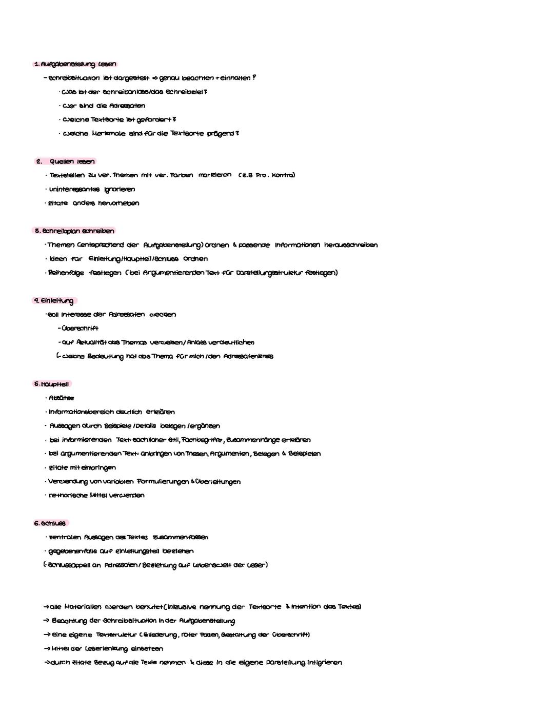 Material gestütztes Schreiben