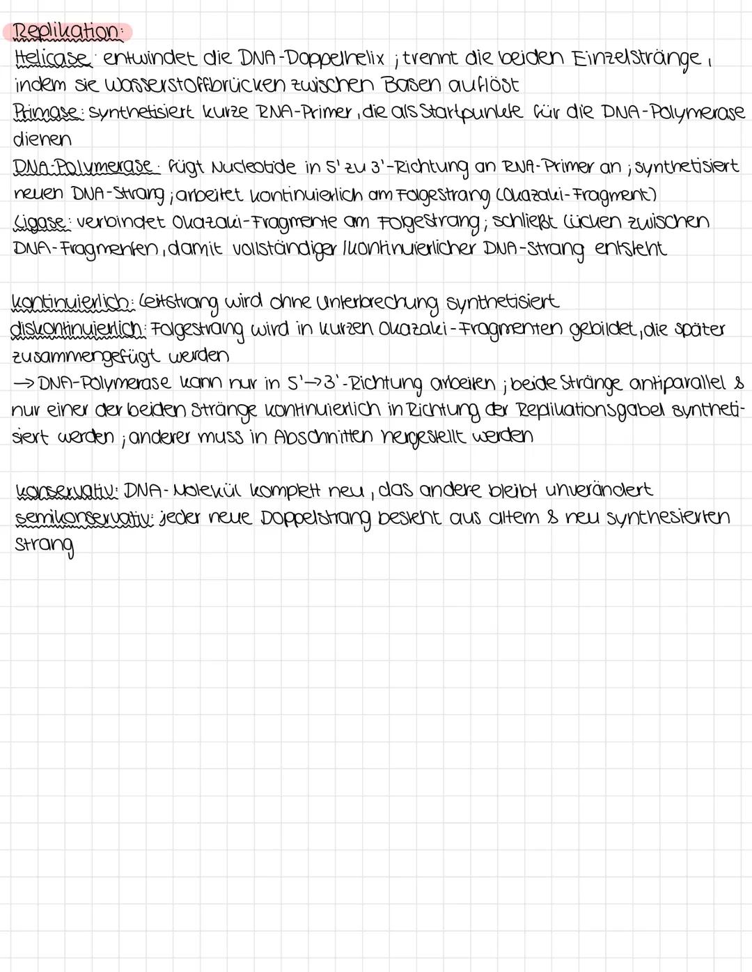 Biologie klausur I
Struktur der DNA
Genes Vererbung: Merkmale wie Augenfarbe, Körpergröße, Haarstruktur und
bestimmte Krankheiten werden übe