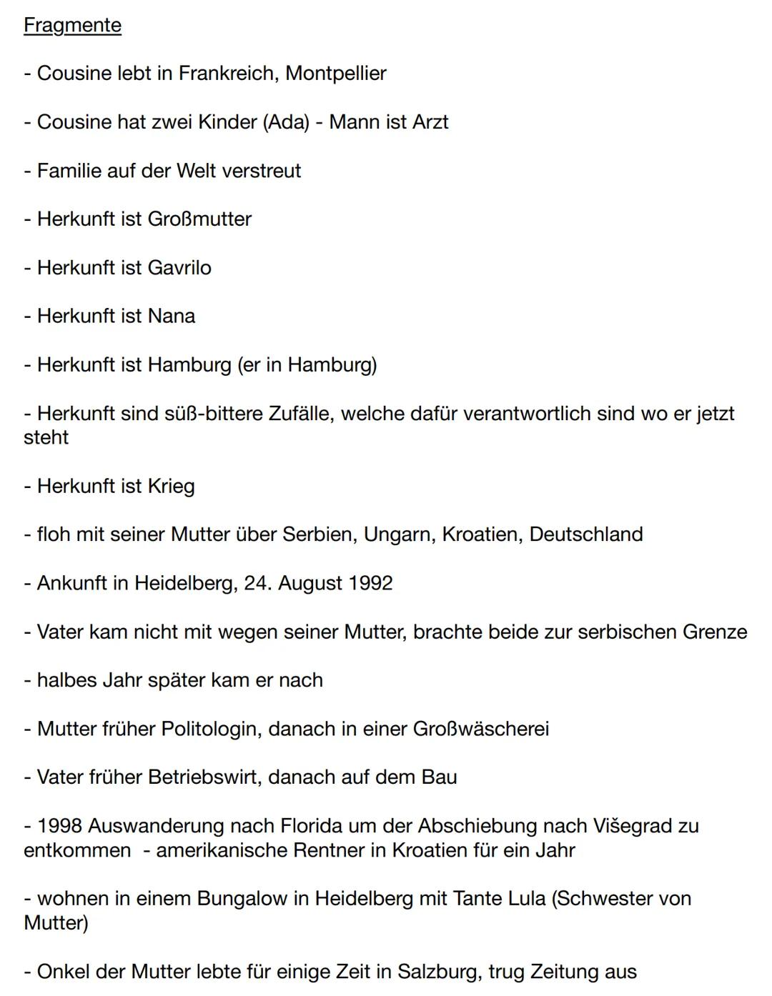 # Saša Stanišić
An die Ausländerbehörde
- Geburt 7. März 1987 in Višegrad an der Dirna
- März 2008, Abgabe des handgeschriebenen
Lebensla