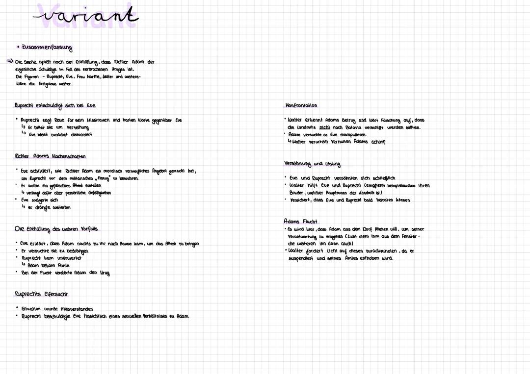 Zusammenfassung Variant „Der zerbrochne Krug“