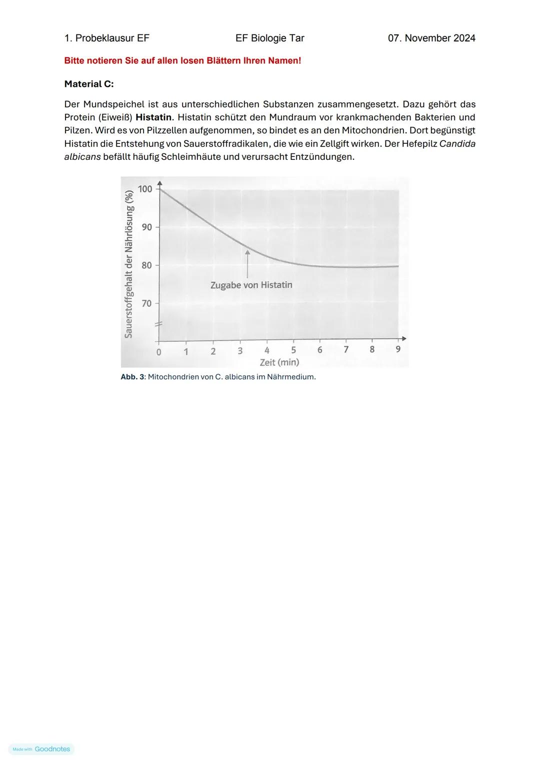 # BEISPIELKLAUSURAUFGABE
Aufgabe 1.1.
Erkläre und vergleiche die Begriffe Diffusion und Osmose.
Aufgabe 1.2.
Erläutere die in M1 beschrieb