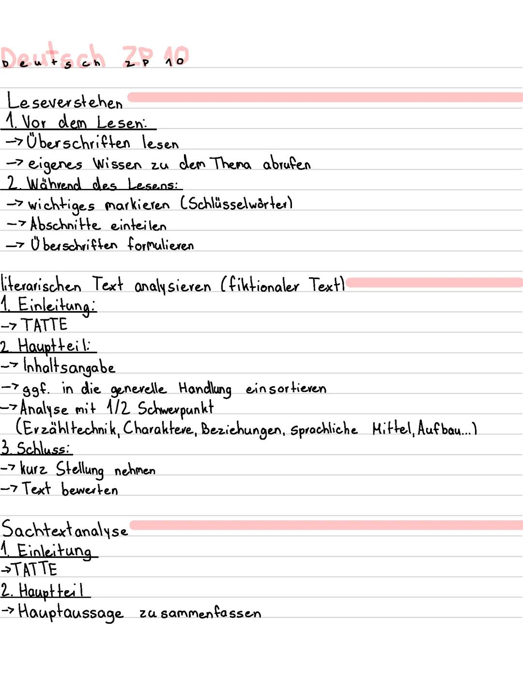 ZP 10 Deutsch Zusammenfassung